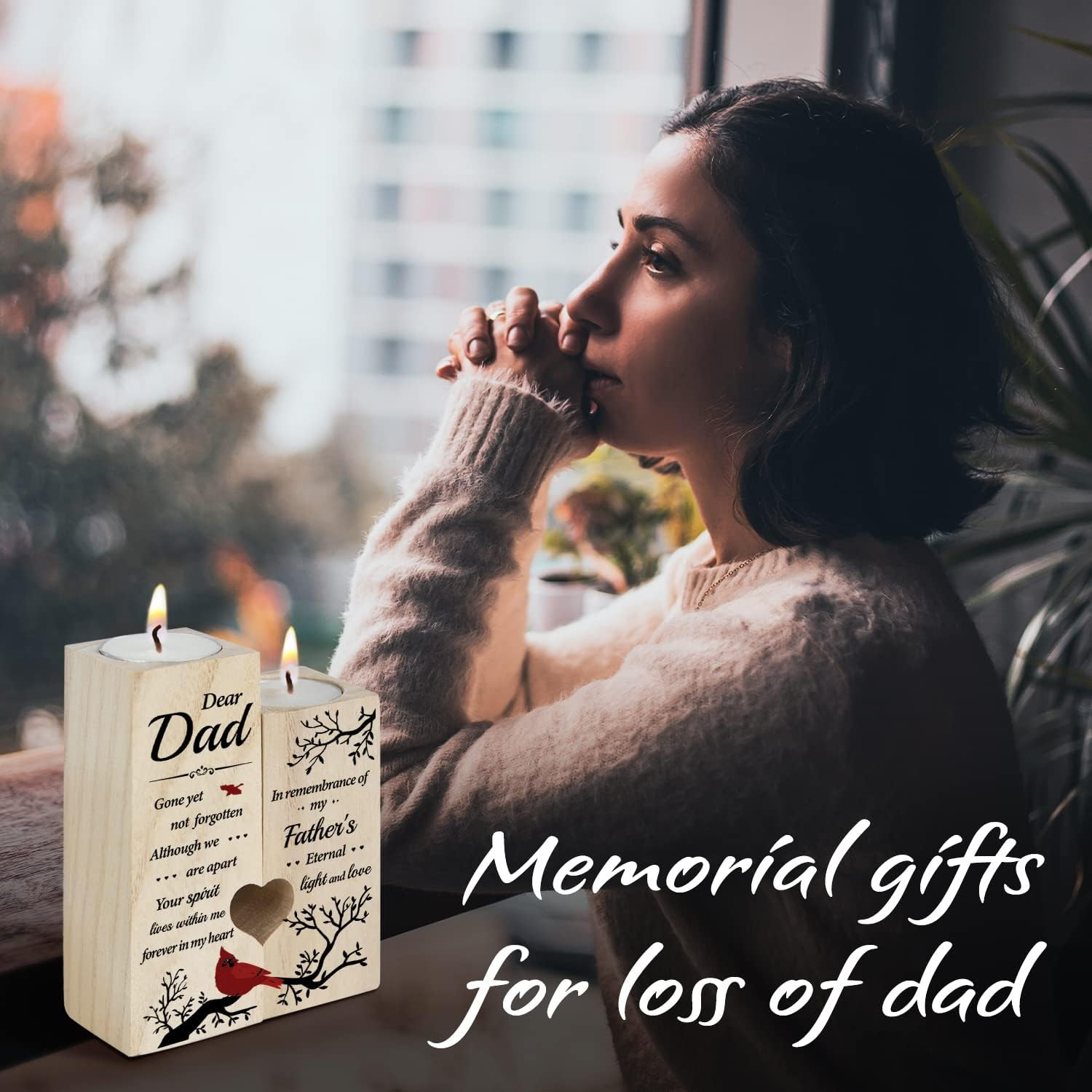 Memorial Gift – Memorial Candlestick Gifts for Loss of Father – Sympathy Gift fo