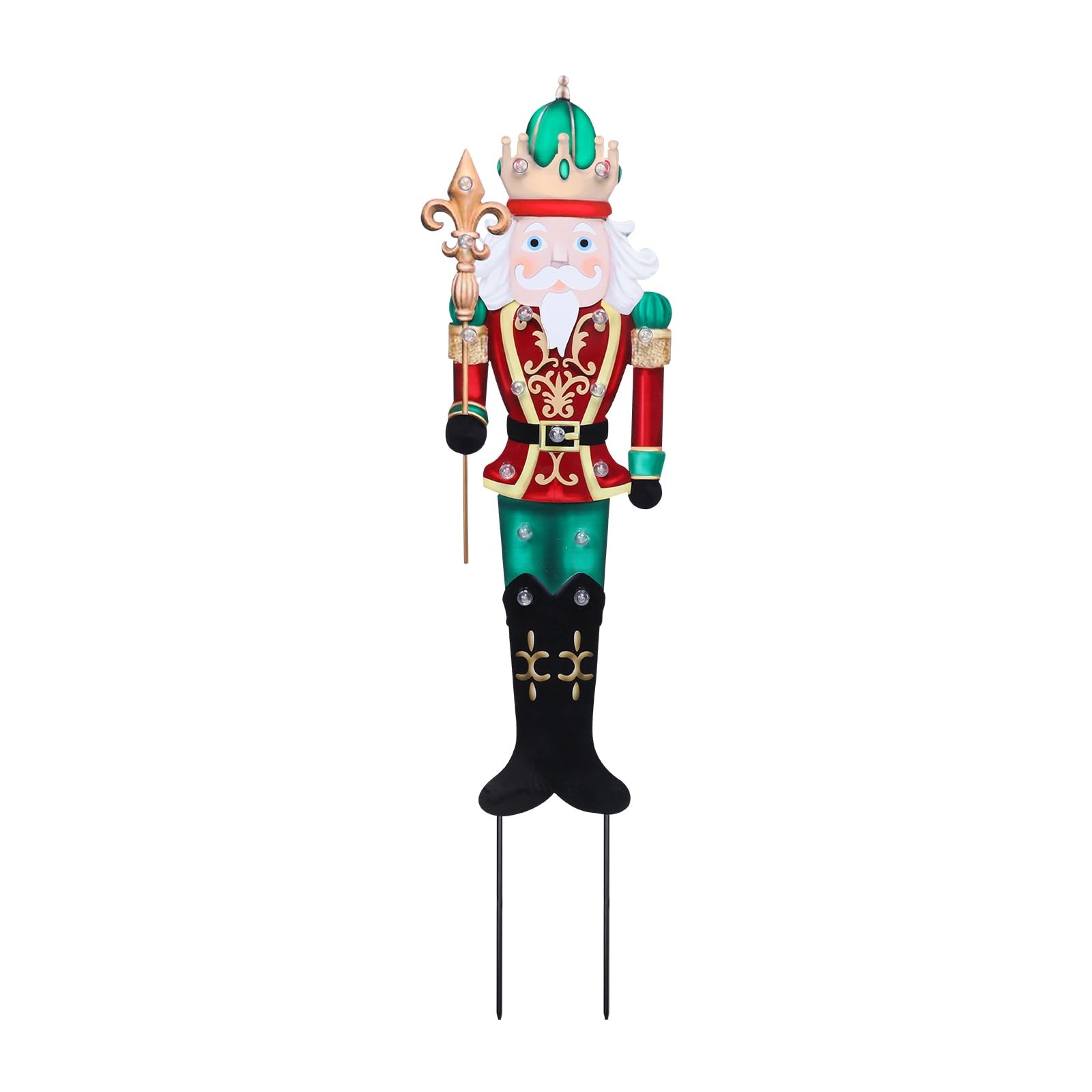 Outdoor Nutcracker Christmas Yard Stakes, Metal Yard Signs, Led Light Soldier…