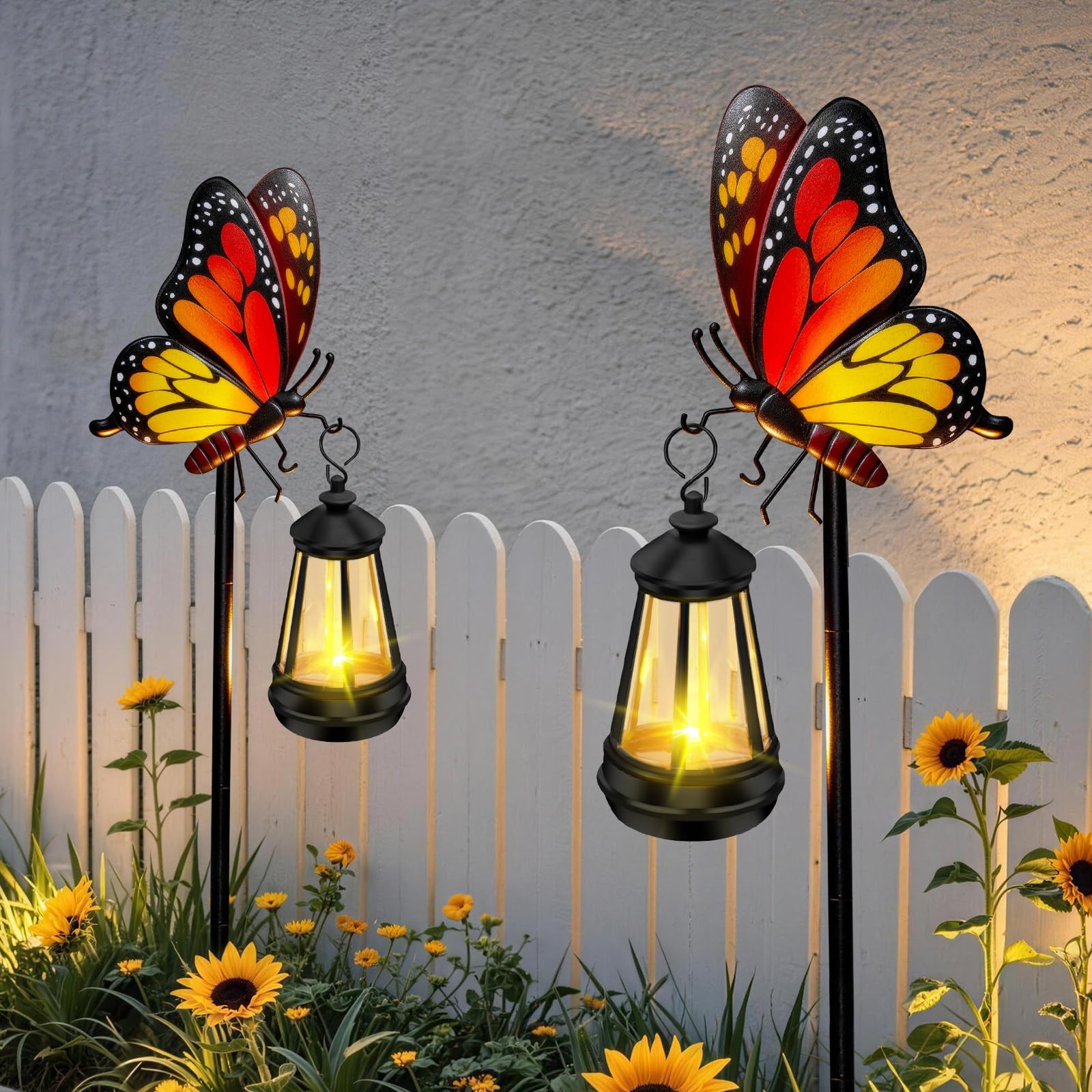Solar Lights Outdoor Waterproof Butterfly Garden Decor,32.28in Garden Butterf…