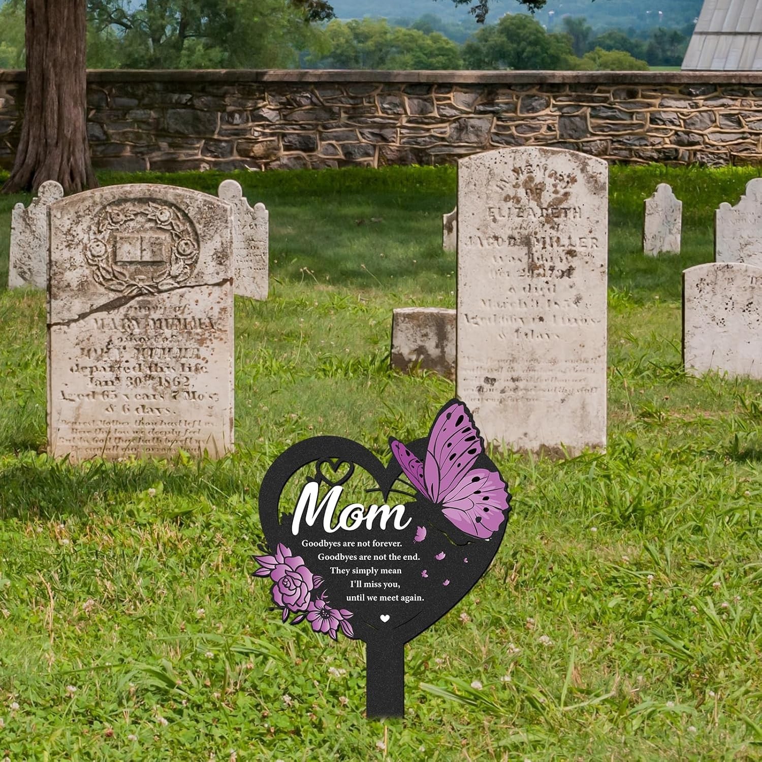 Memorial Sister Grave Stakes – Metal Butterfly Cemetery Markers Decorations f…