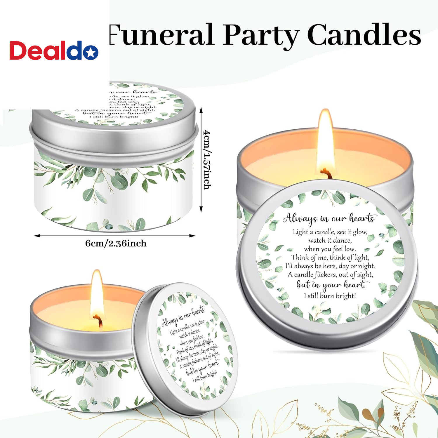24 Pcs Funeral Memorial Candles Funeral Favors for Guests Celebration of Life Su