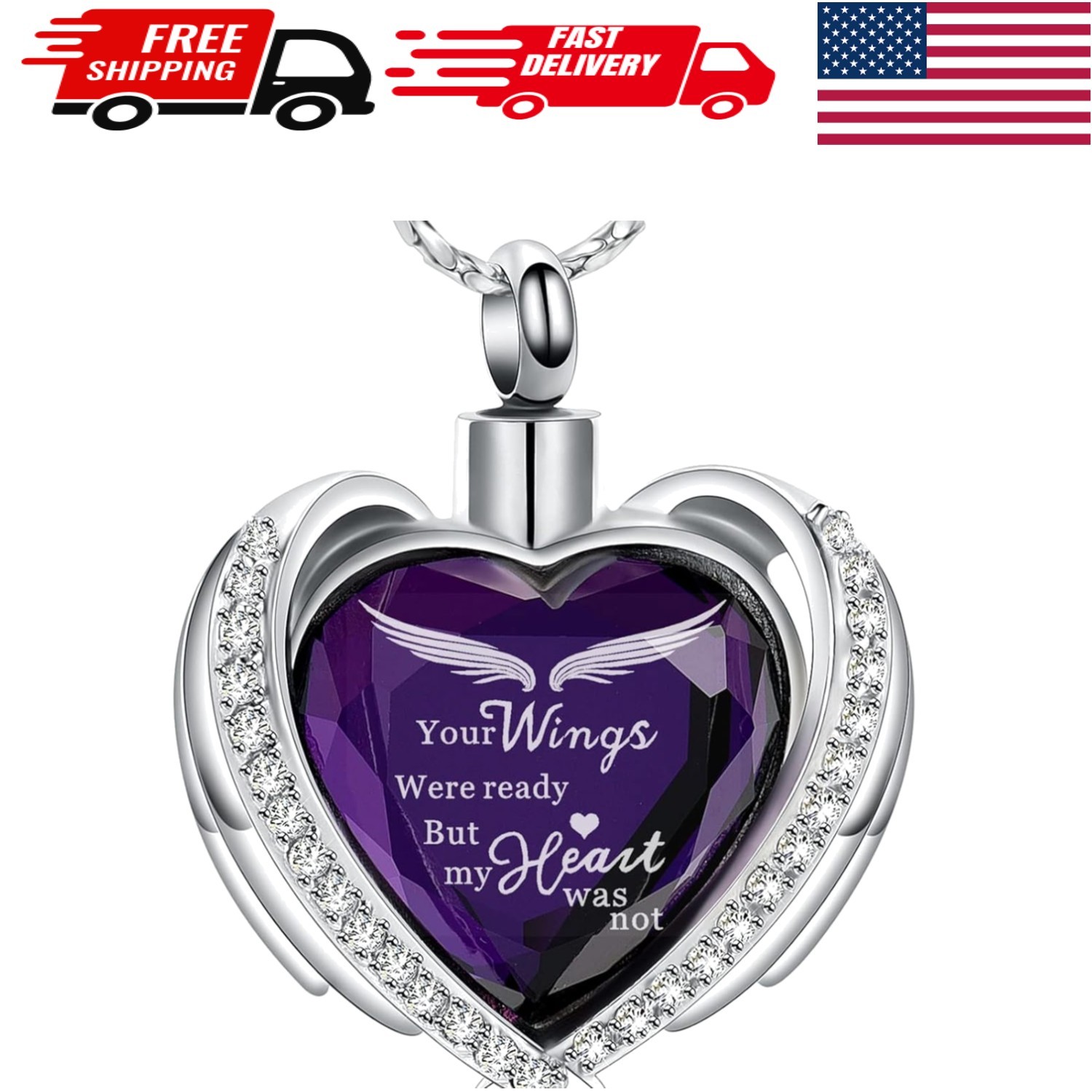 Beautiful Crystal Heart Pendant with Airtight Urn – Cherish Loved Ones’ Memories