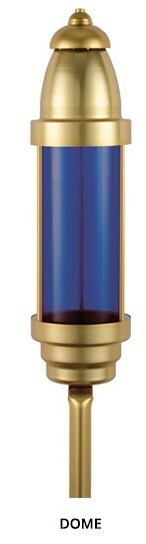 Blue Dome cemetery memorial light with offset spike
