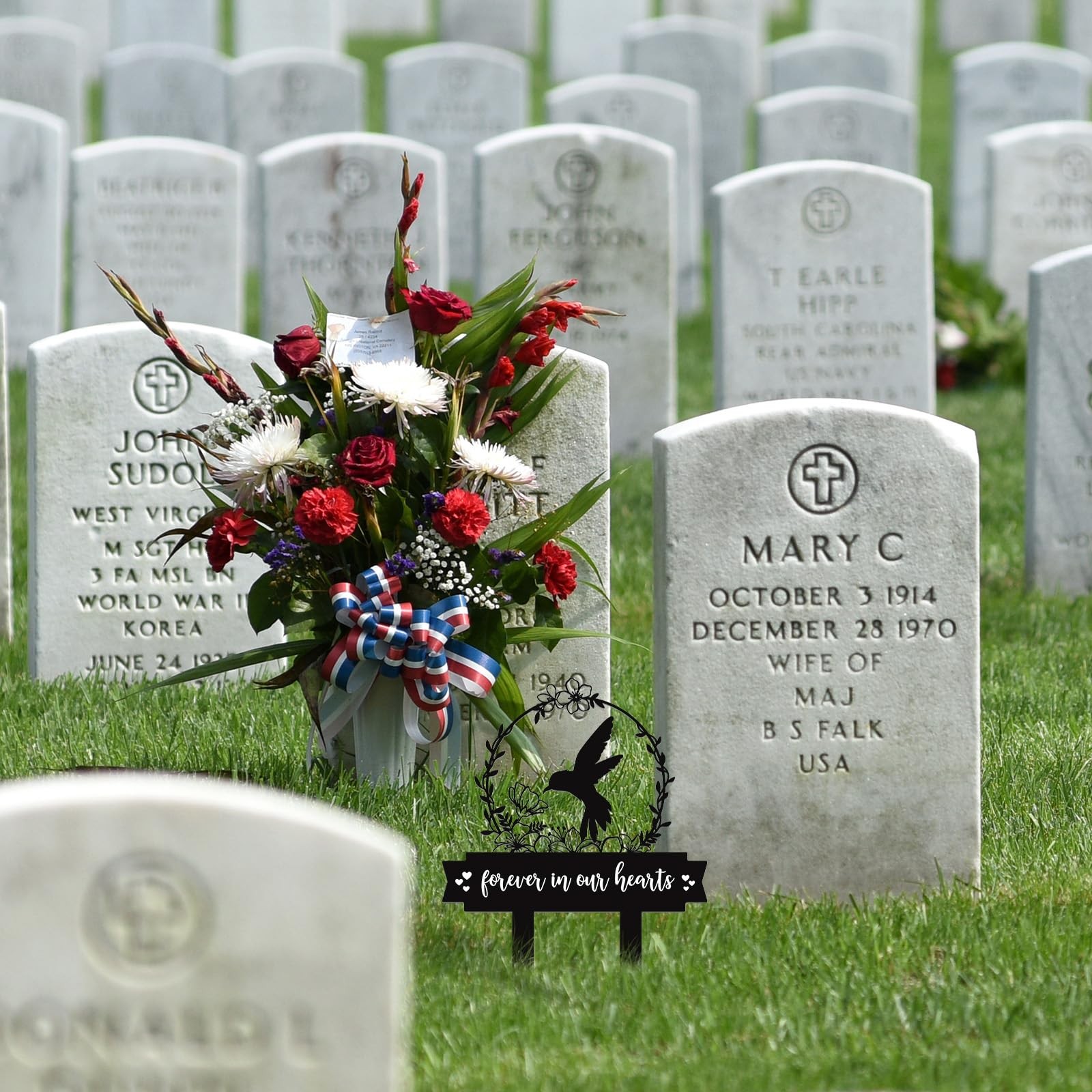 Geelin Memorial Stakes Cemetery Decorations for Grave Hummingbird Grave Marke…