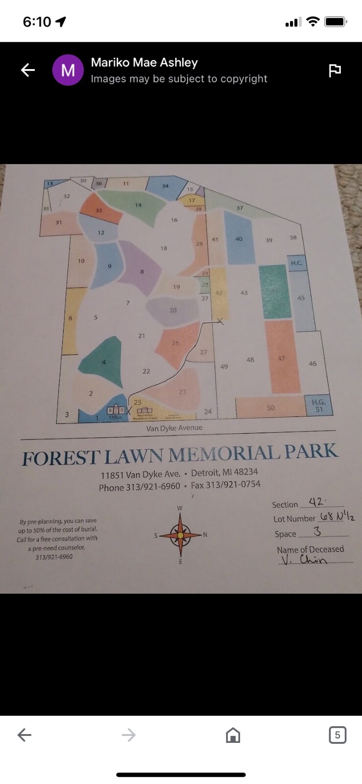 cemetery plots for sale Michigan Section 4 Forest Lawn Cemetary Detroit