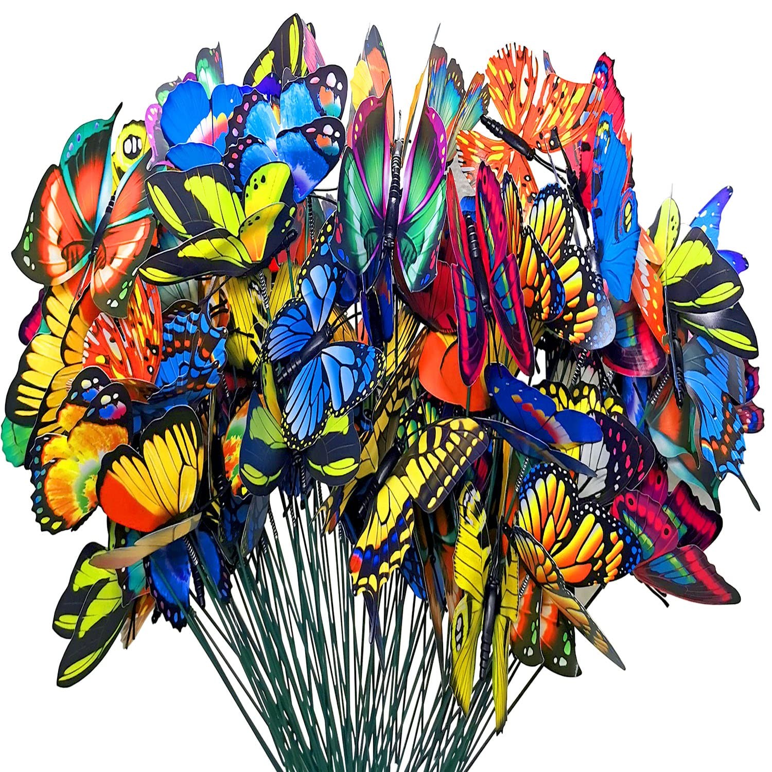 100pcs Butterfly Garden Stakes for Planters, Yard Decor, Christmas Decorations