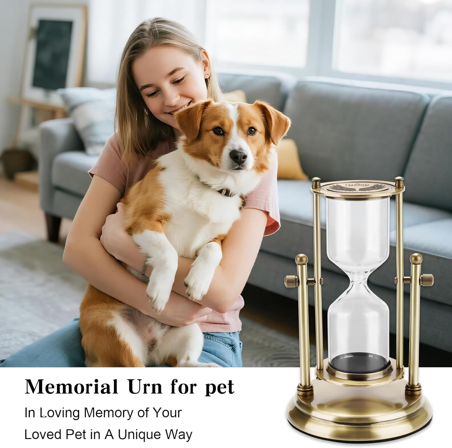 Rotating Hourglass Medium Urn for Ashes Urn for Ashes for Men Women Cremation Ur