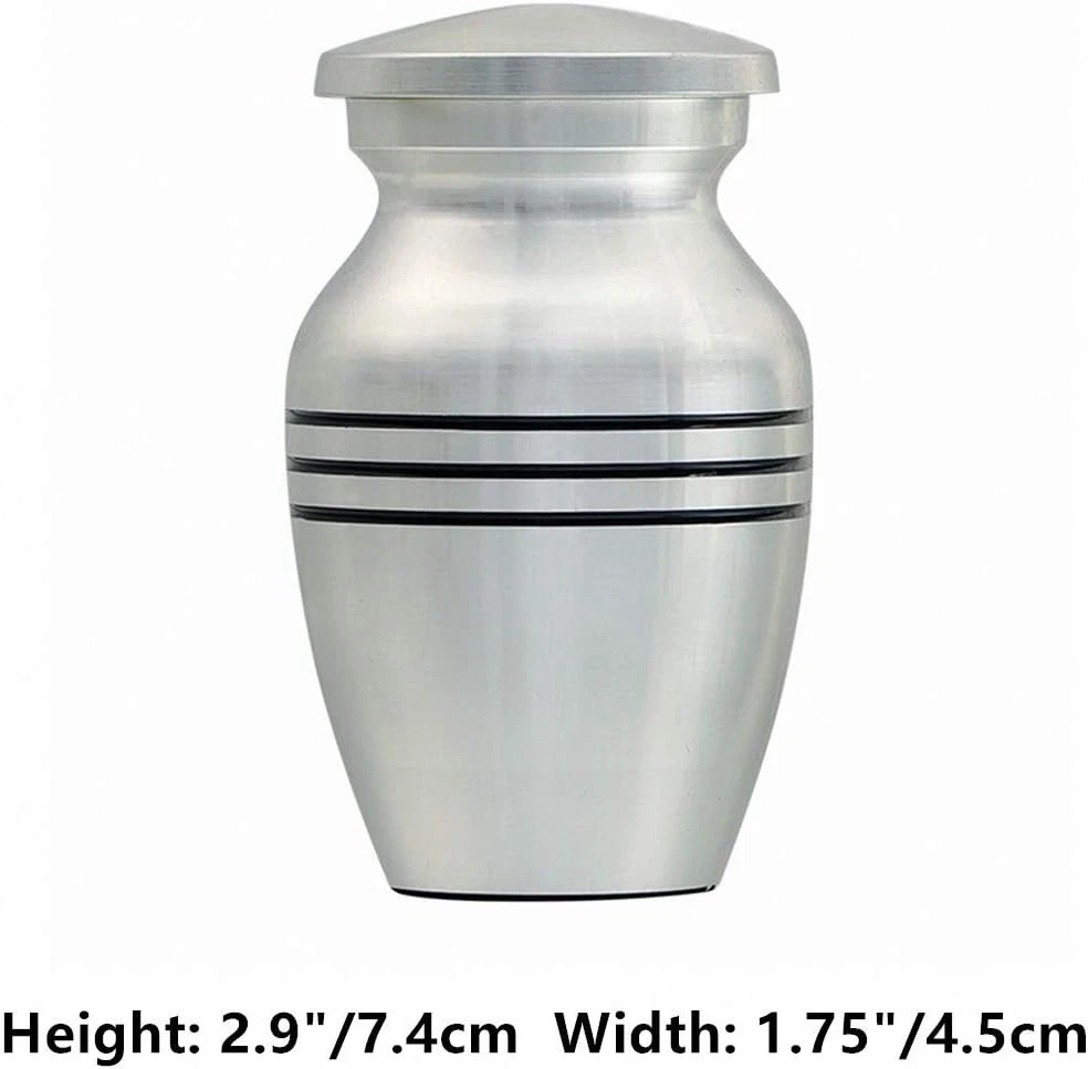 Small Keepsake Urn for Human or Pet Ashes Metal Mini Cremation Urn w Velvet Bag
