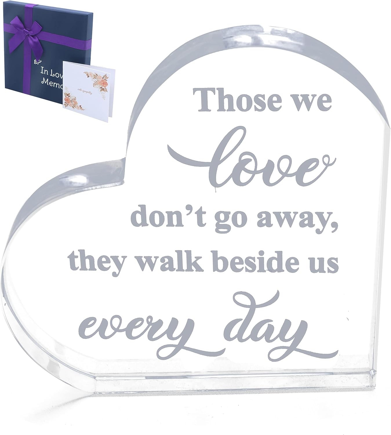 Malister Memorial Crystal Heart Glass, Sympathy Gift, K9 Glass, 5.1 X 5.1 X 0.75