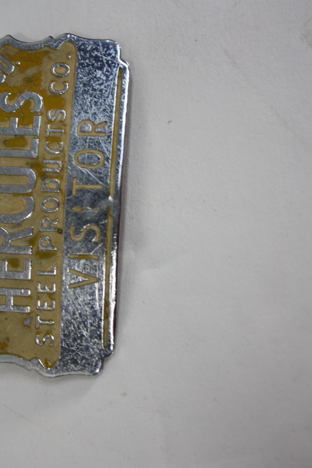Galion Metallic Vault Co Grave Vault Hercules Visitor Badge Galion Ohio
