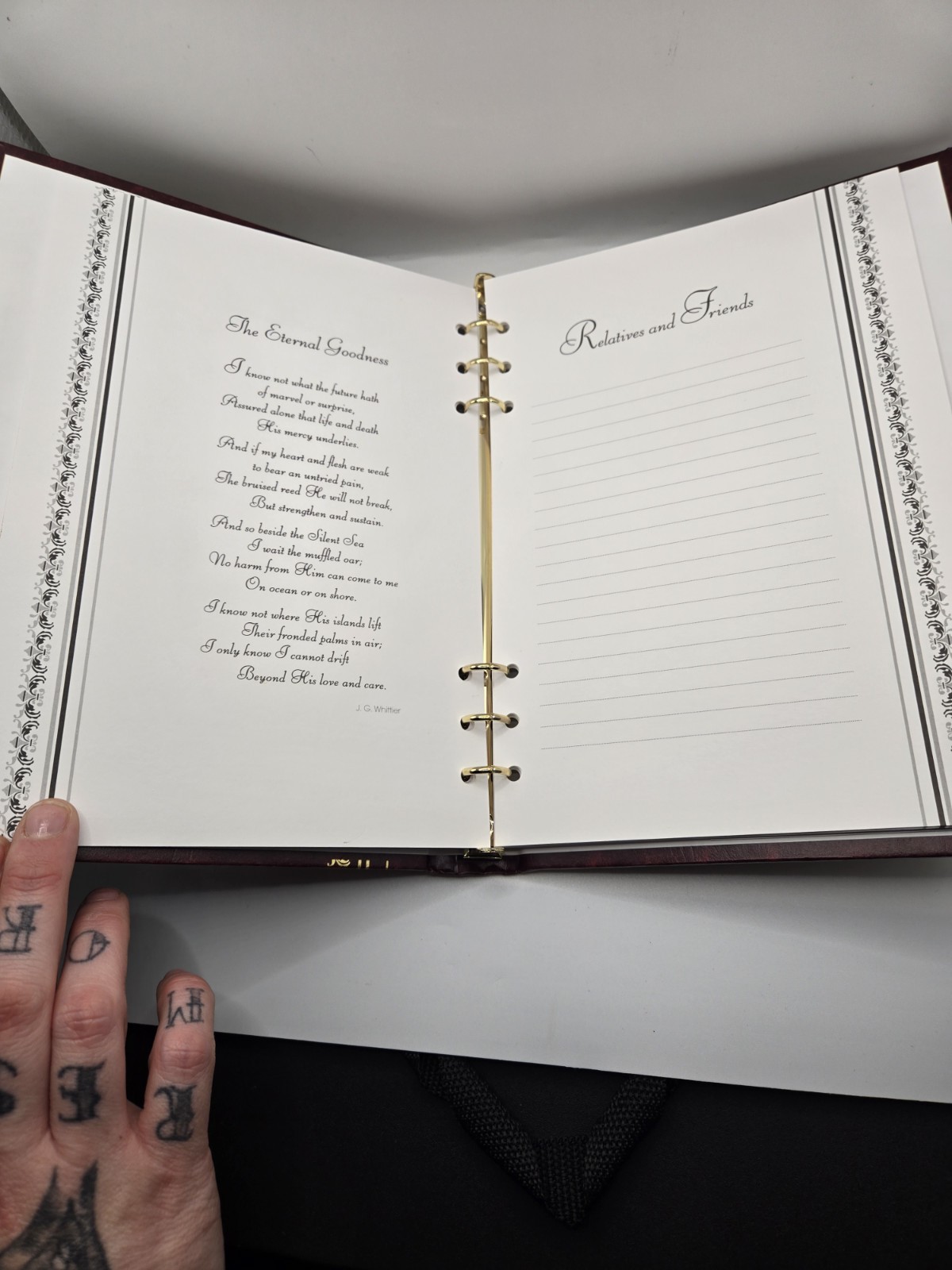 Memorial Guest Register Book Burgundy Leatherette Gold Foil In Loving Remembranc