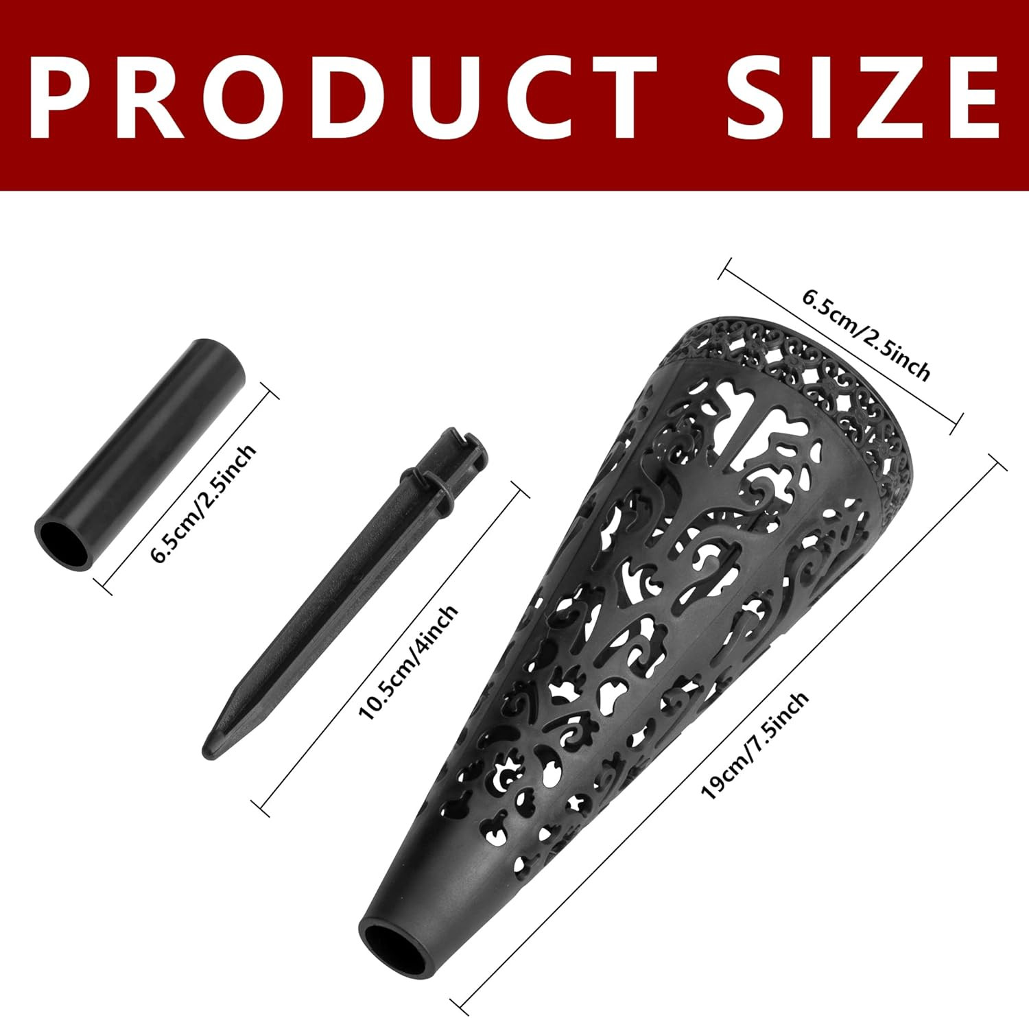 8 pcs Grave Vase,Memorial Floral Vase, Cemetery Grave Cone Flower Holder, Cemeta