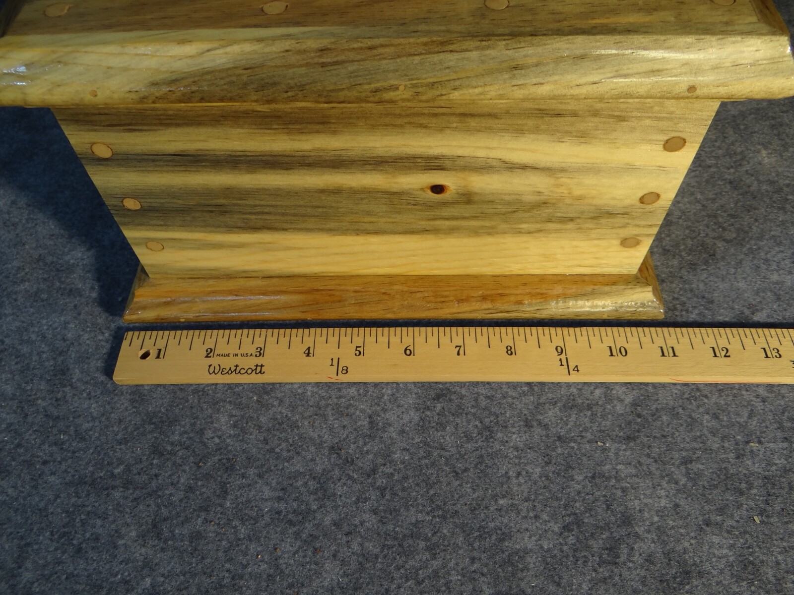 168 Cubic Inch Urn, Beetle Pine Wood w/ Polyurethane Finish