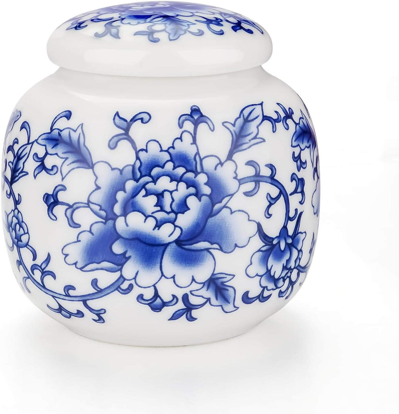 Small Urns for Human Ashes, 2.44 Inches Qinghua Porcelain Mini Urns for Human As