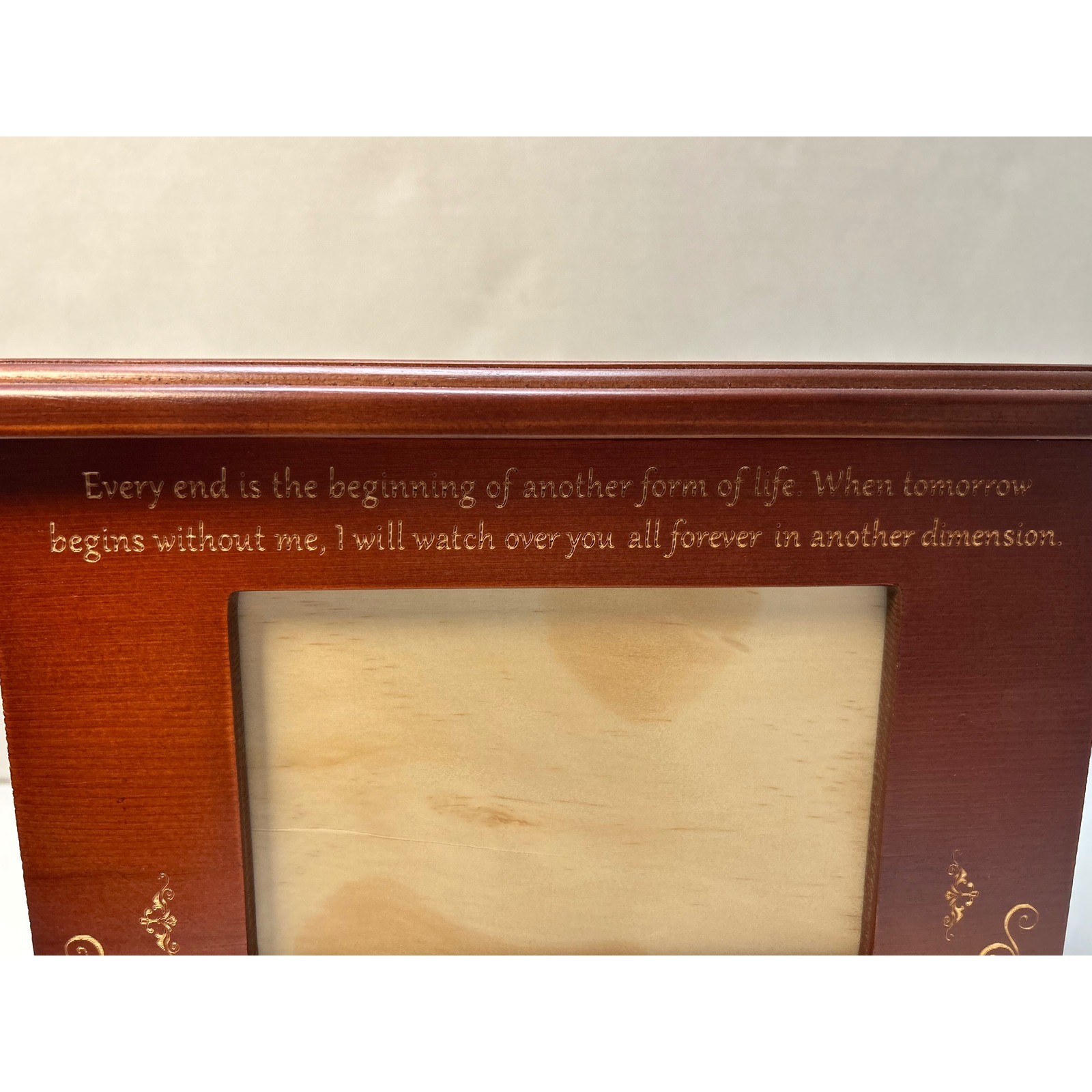 Wooden Tree of Life Memorial Urn with Photo Frame In Loving Memory Cherry Wood