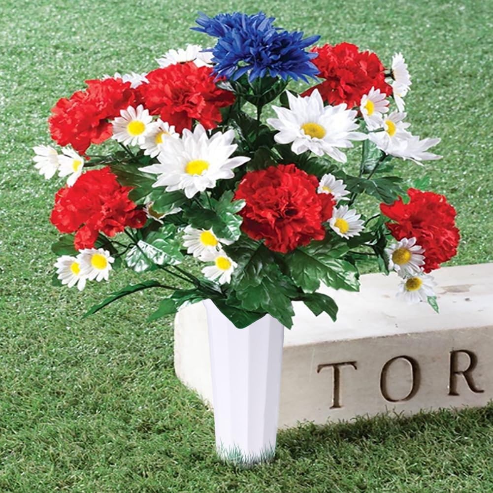 Frinovalt 2pcs Ccemetery Vases for Grave,Plant Flowers Holder with a Stake an…