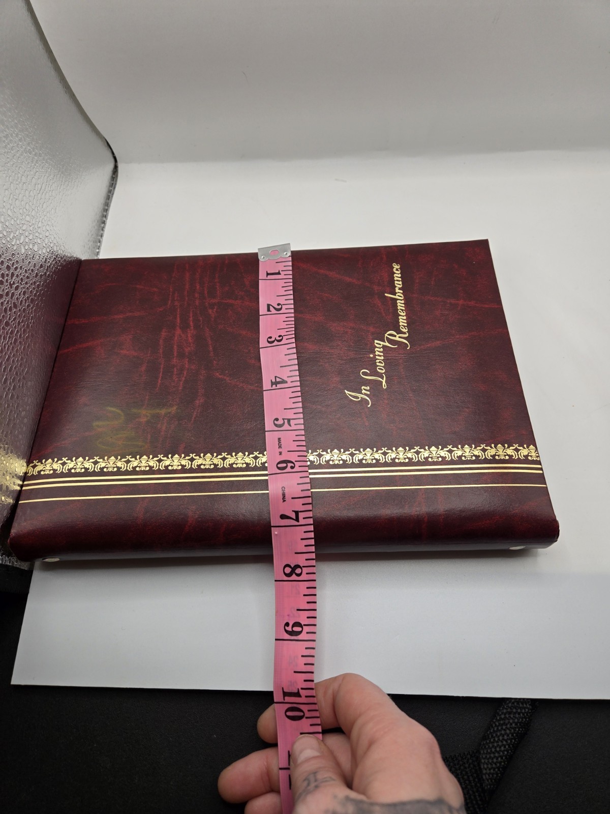 Memorial Guest Register Book Burgundy Leatherette Gold Foil In Loving Remembranc