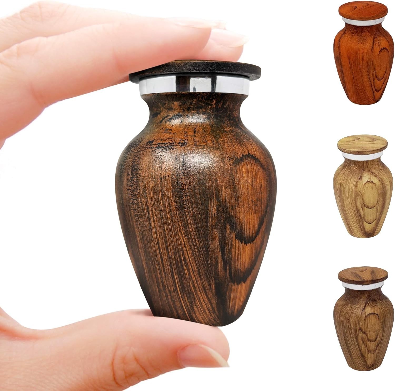 Secure Mini Cremation Urn – 3-Inch Aluminum Design with Threaded Lid and Funnel