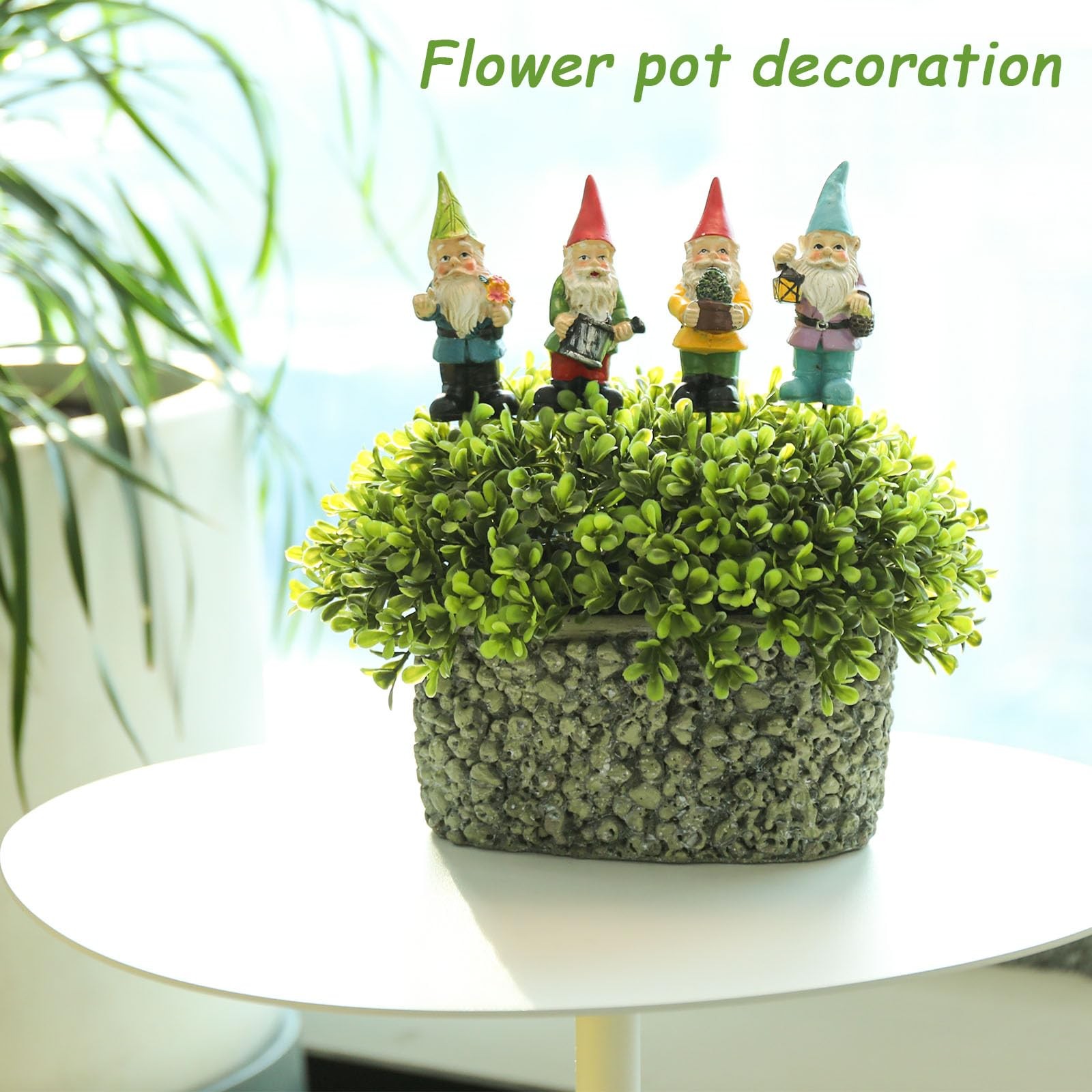 Garden Gnome Statue, Resin Miniature Gnome Set of 4PCS, Figurine with Garden …