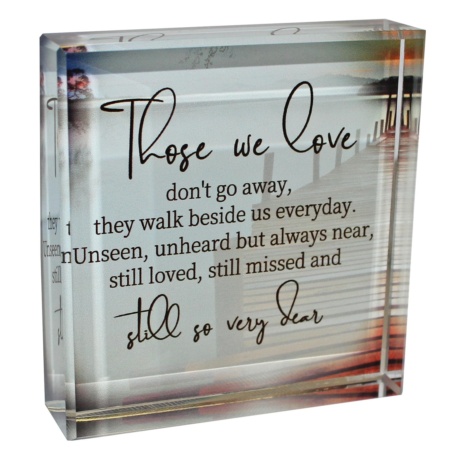Glass Block Paperweight with Wording – Those We Love