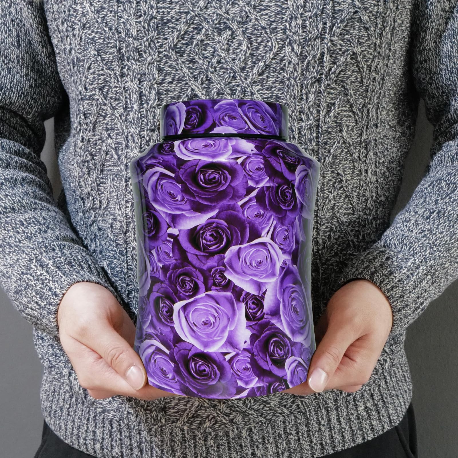 – Up to 180 lbs Purple Rose Cremation Urns for Human Ashes Adult Female Male,…