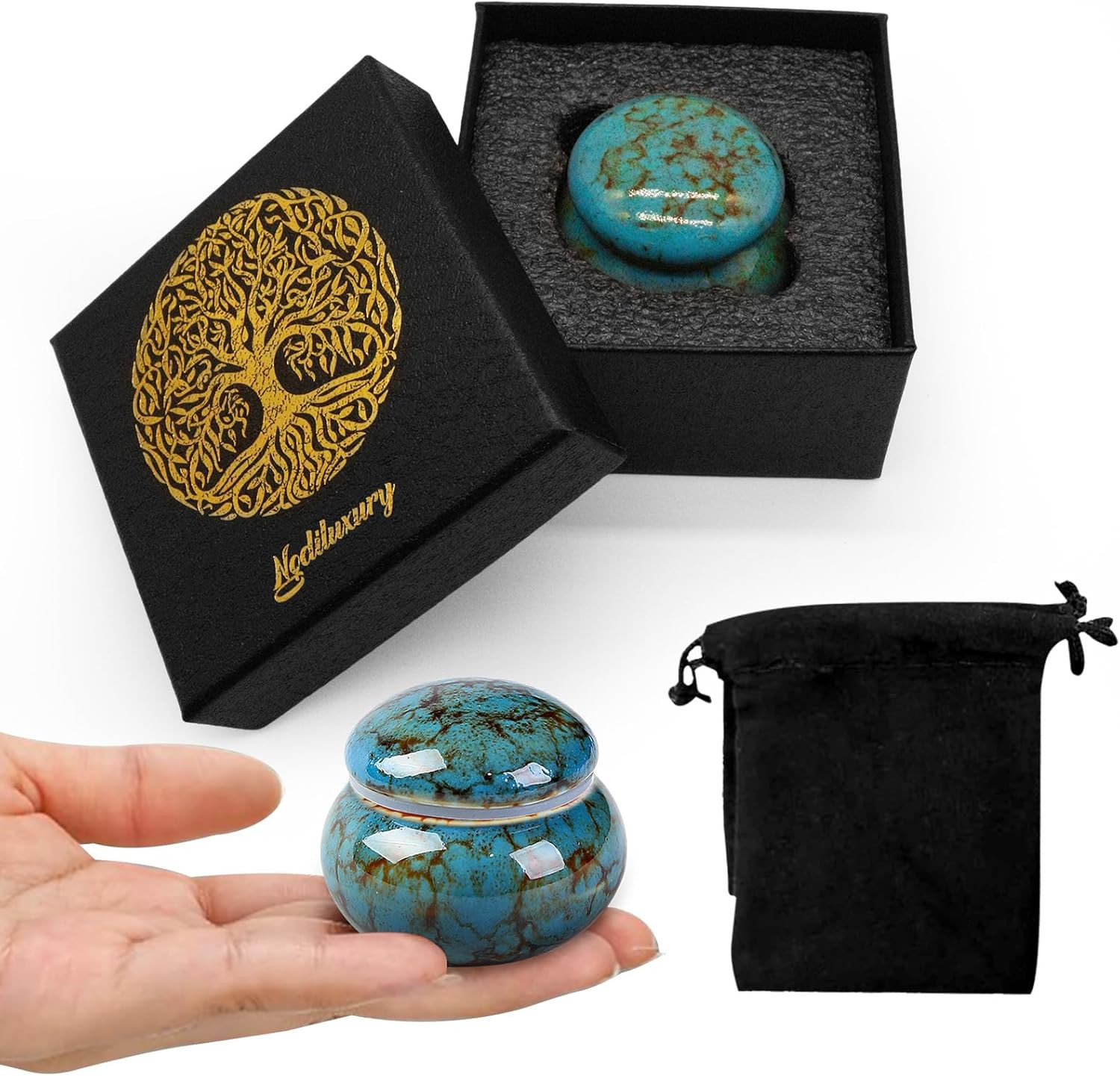 Small Urns for Human Ashes Keepsake,Ceramic Small Cremation Urn for Ashes for Wo