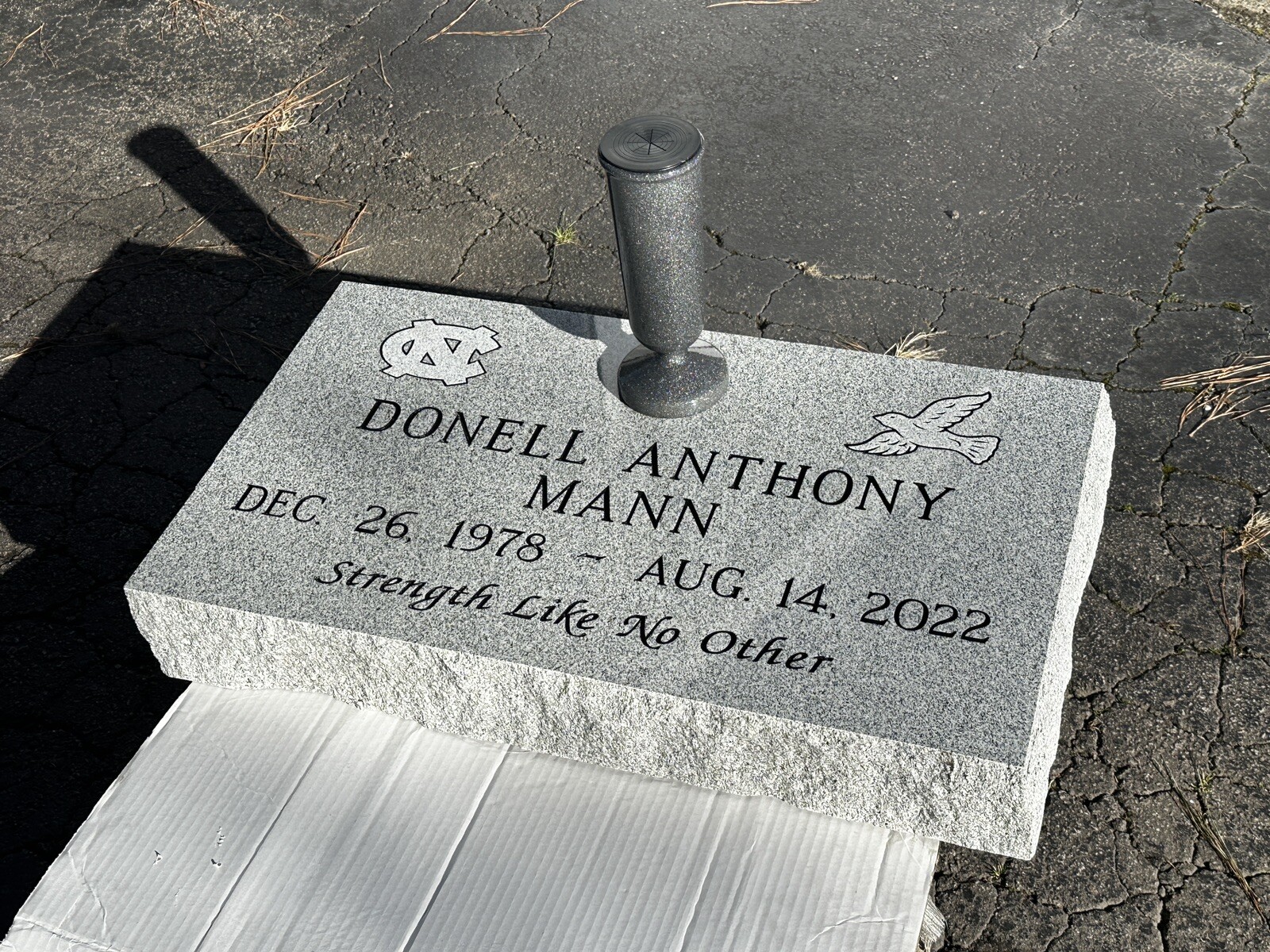 28” x 16” x 4” Flat Marker Headstone Gray Granite (Engraving & Vase Included)