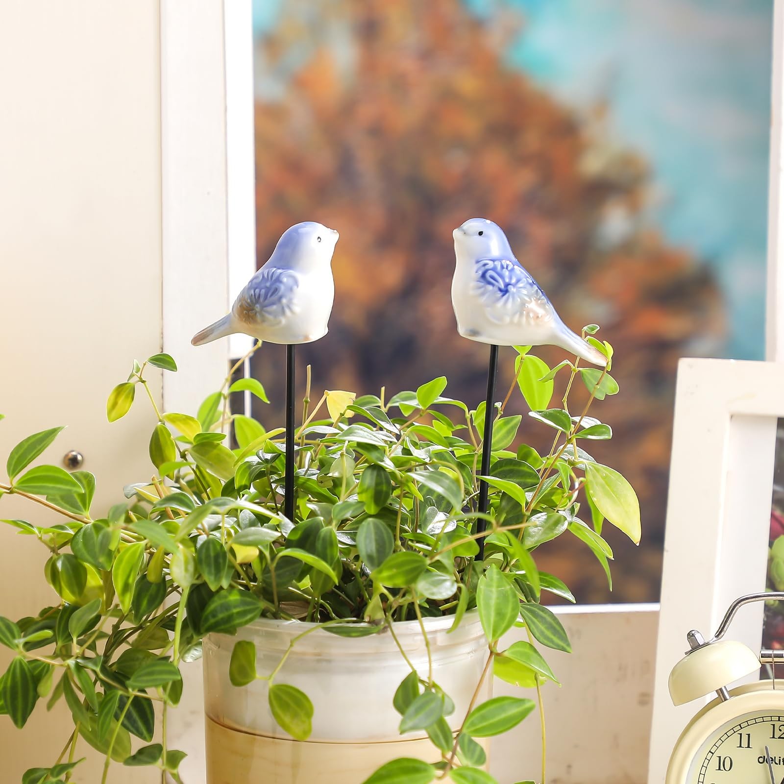 2 Pcs Miniature Bird Decorative Stakes Ceramic Bird Figurines Cute Decorative…