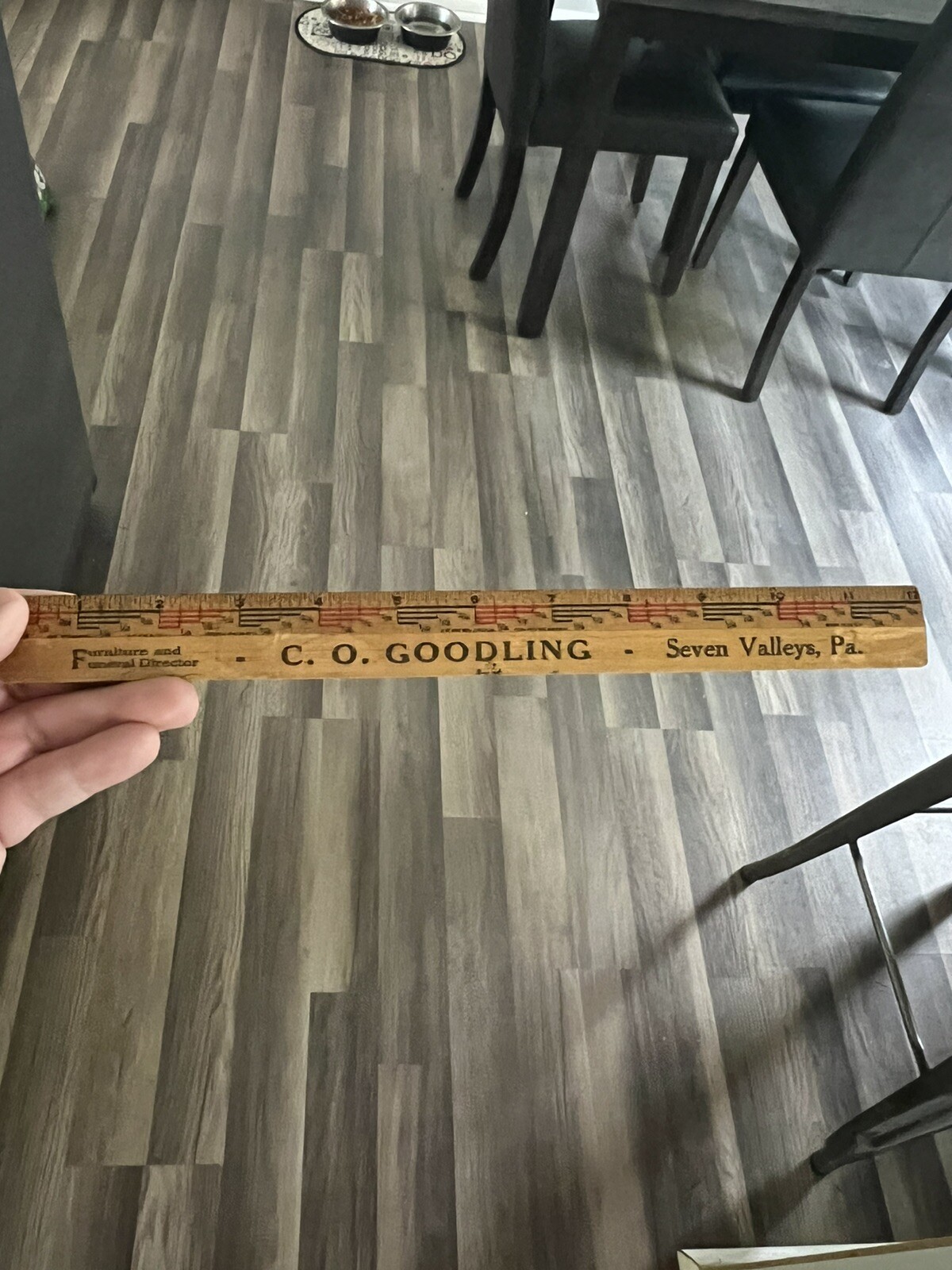 vintage rare C O Goodling Seven Valleys Pennsylvania York PA ruler advertising