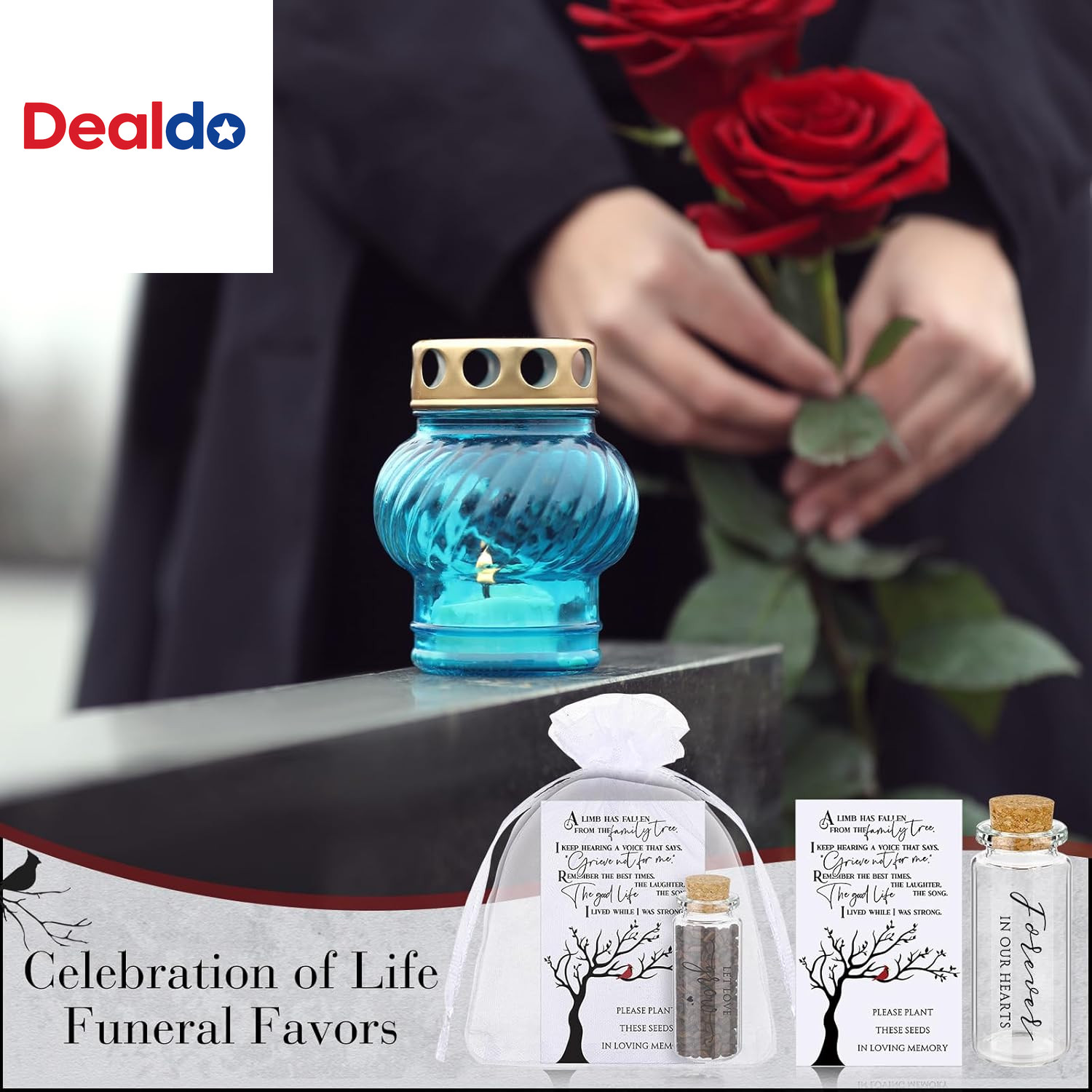 100 Sets Funeral Favors Memorial Seed Big Glass Bottles with Cork Stopper Funera