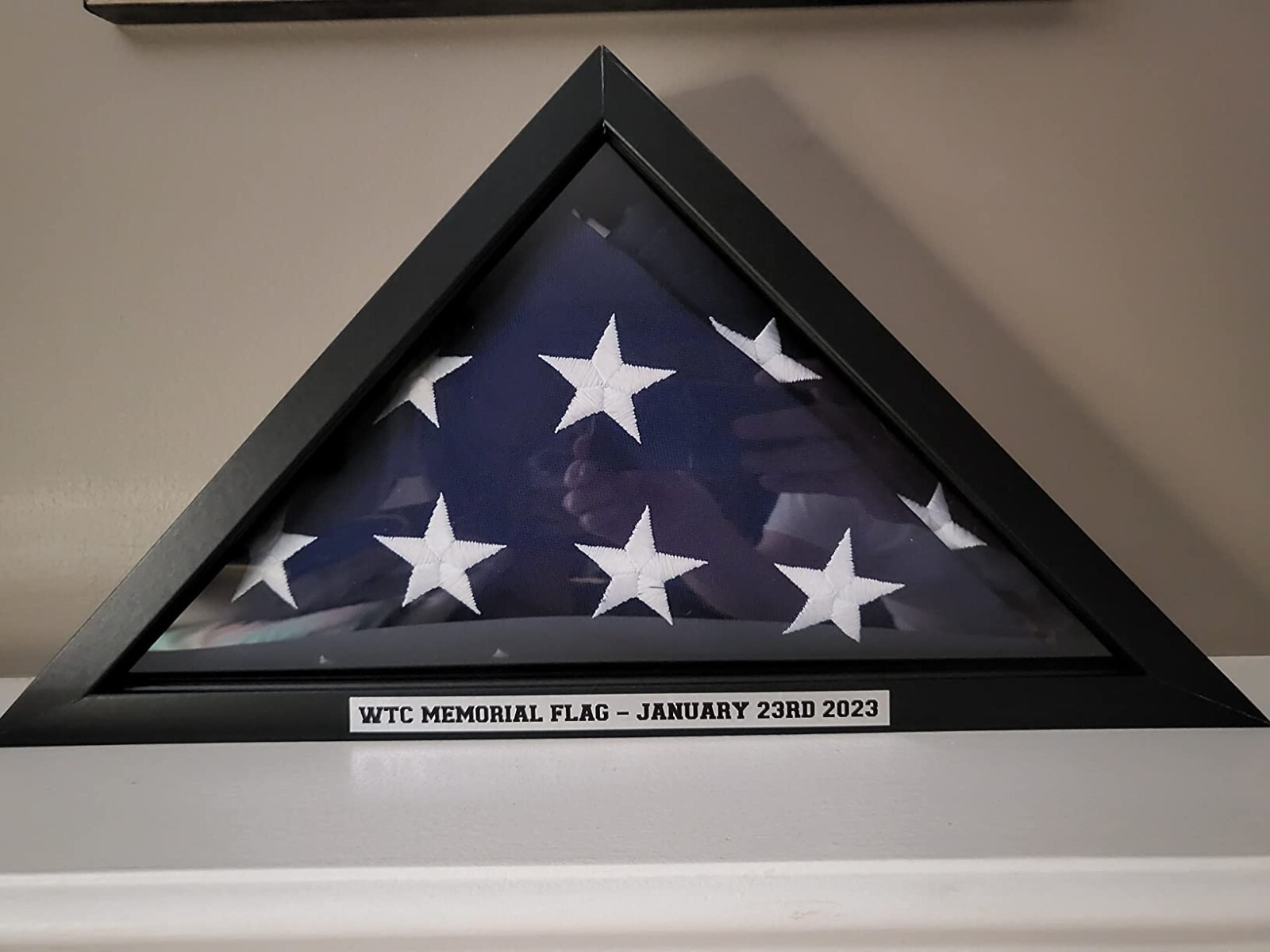 USA AMERICAN US FOLDED MEMORIAL FLAG TRIANGLE DISPLAY CASE BOX BURIAL CASKET 3×5
