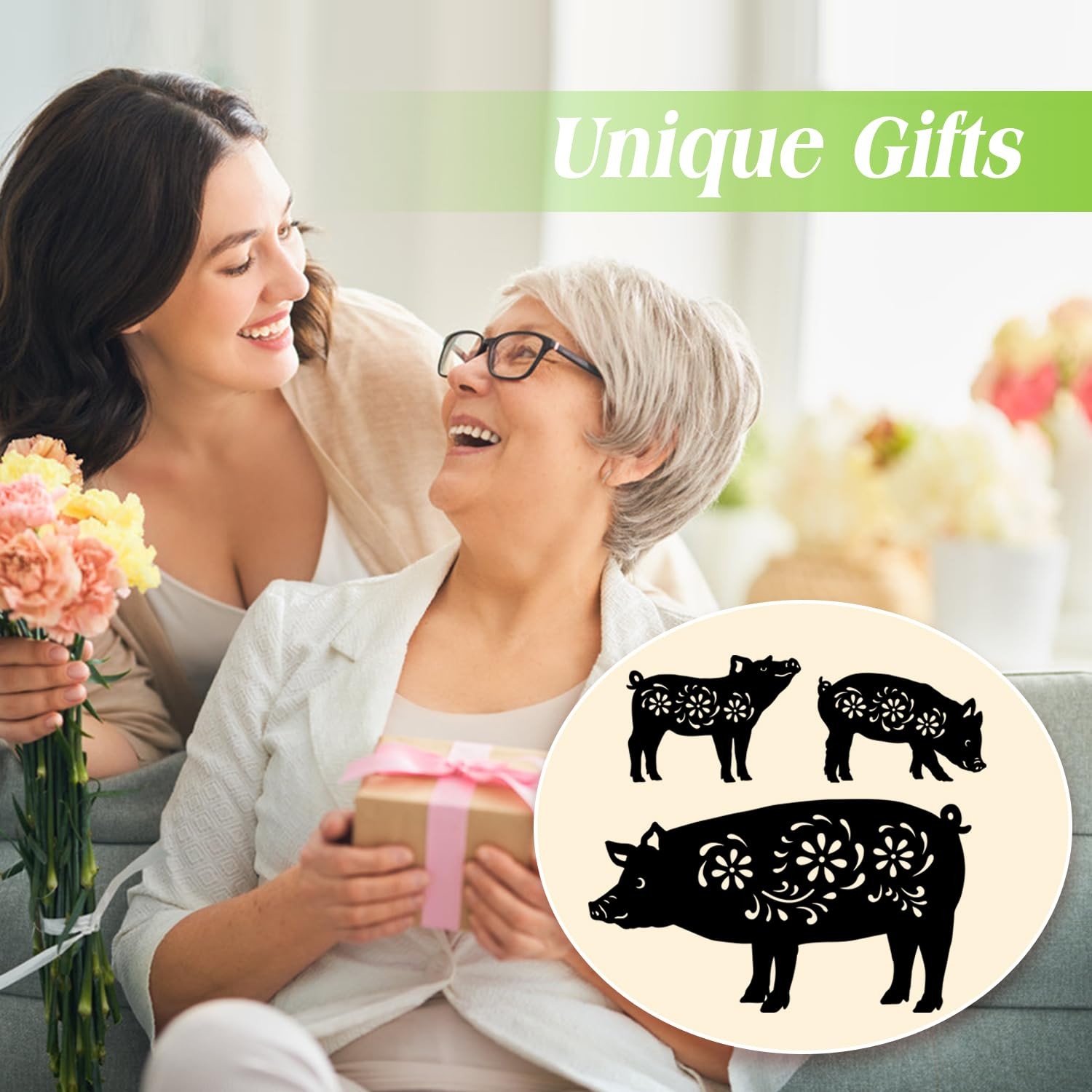 Metal Pig Garden Stakes – Decorative Yard Art for Outdoor Decor & Gifts