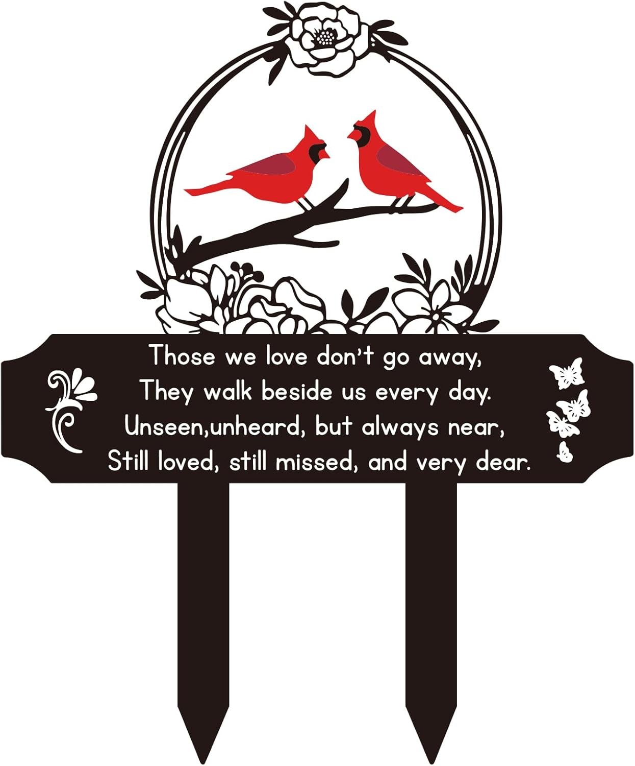 Cardinal Memorial Cemetery Grave Markers Metal Sympathy Remembrance Stakes