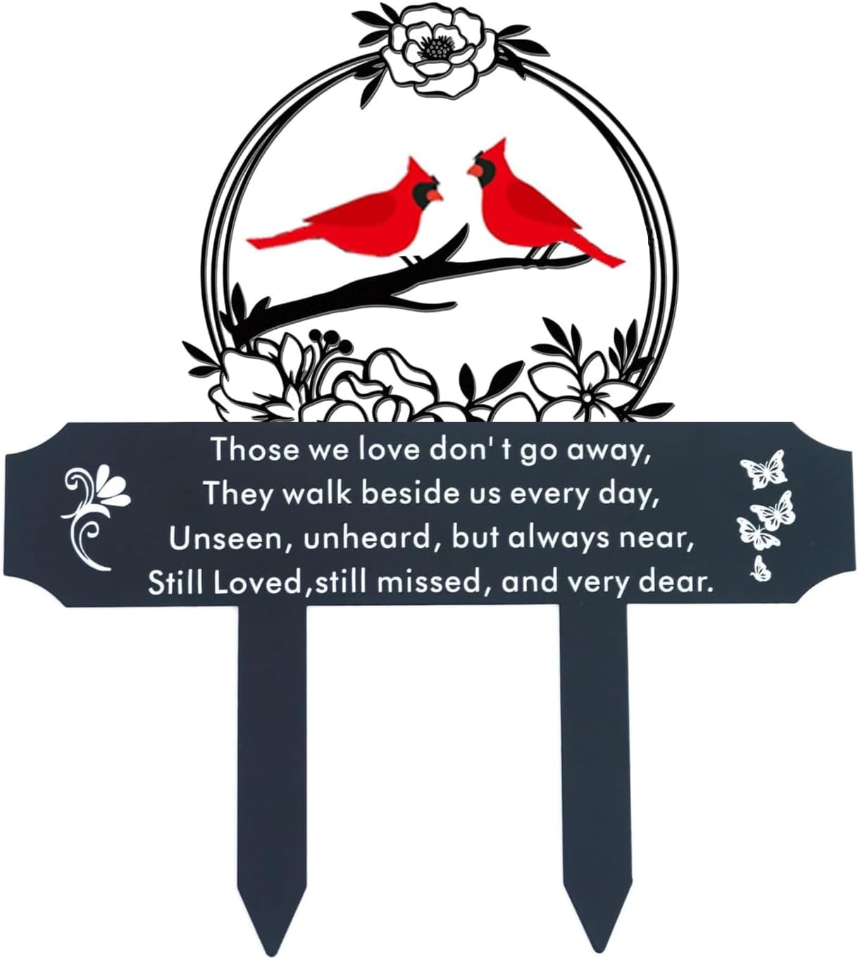 Metal Cardinal Memorial Grave Stake Cemetery Decorations Loss of Loved One Gift