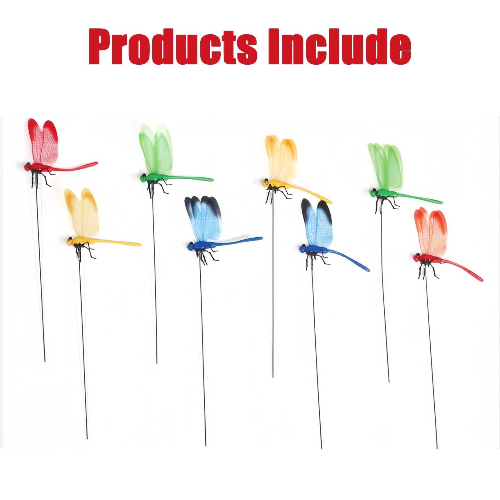 3D Dragonfly Garden Stakes Colorful PVC Decor for Indoor Outdoor Plants