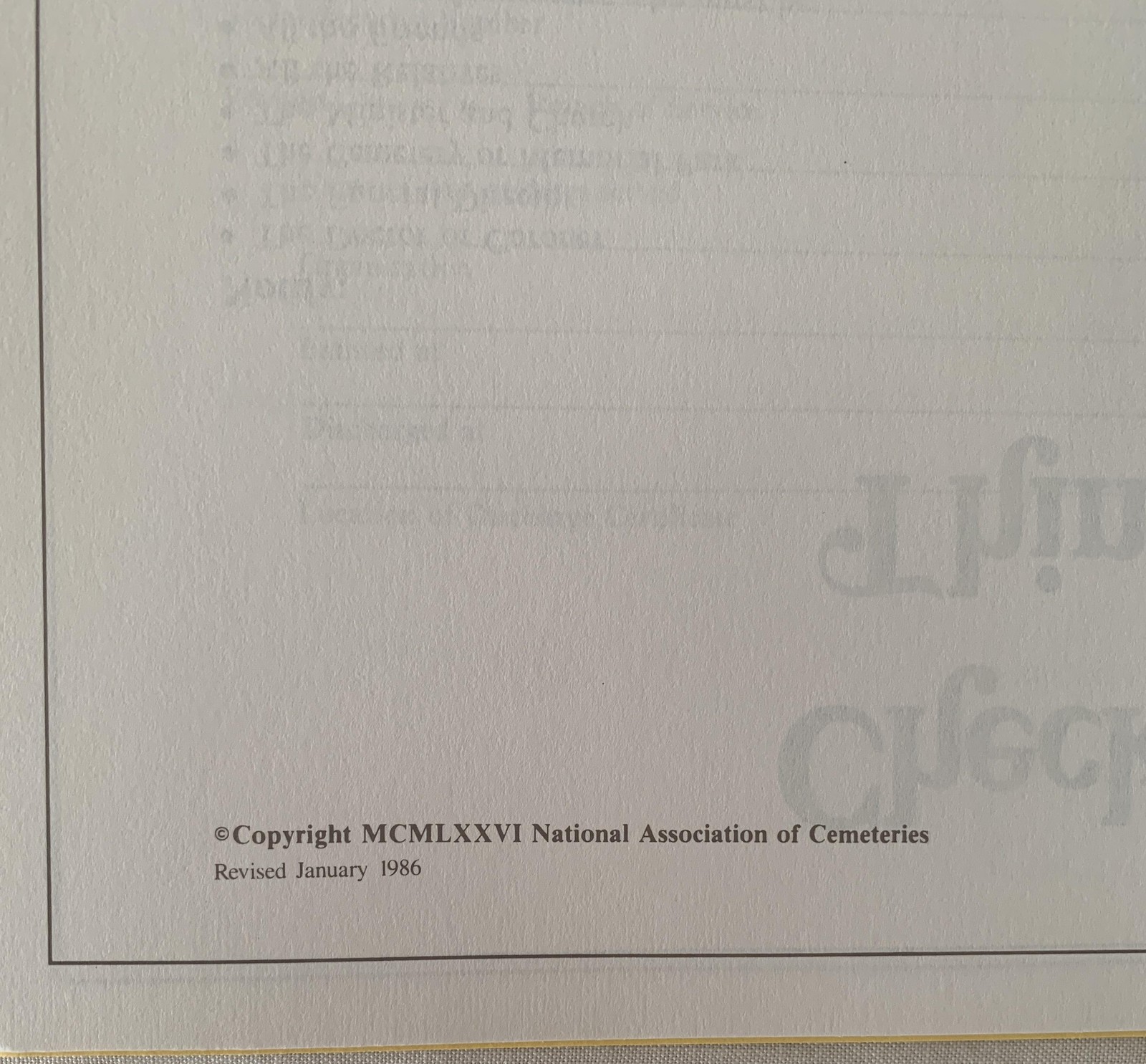 Vintage National Assoc Of Cemeteries Family Portfolio Record File Lot 4 Yellow