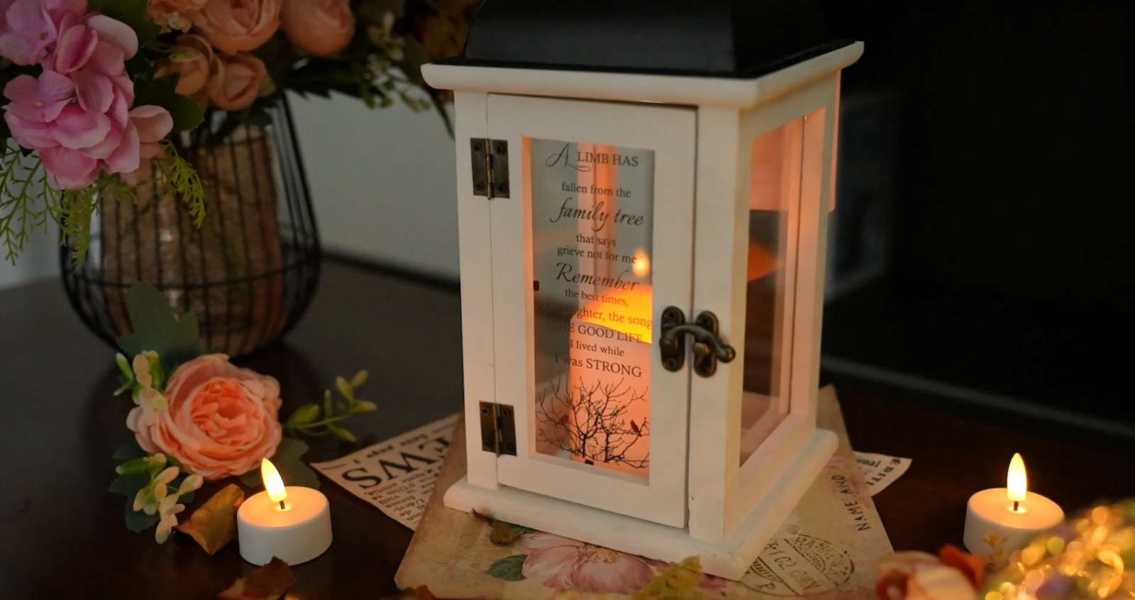 Memorial Lantern – Sympathy Gifts for Loss of Loved One, Remembrance & Funeral G