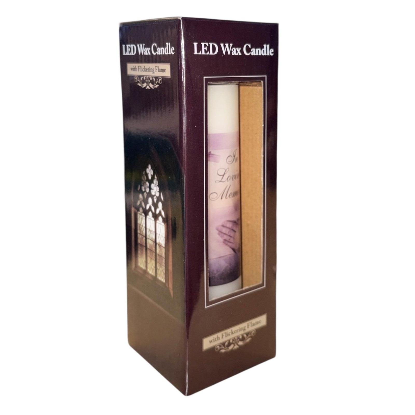 Memorial LED Wax Candle with Flickering Flame and Timer Function Loving Memory