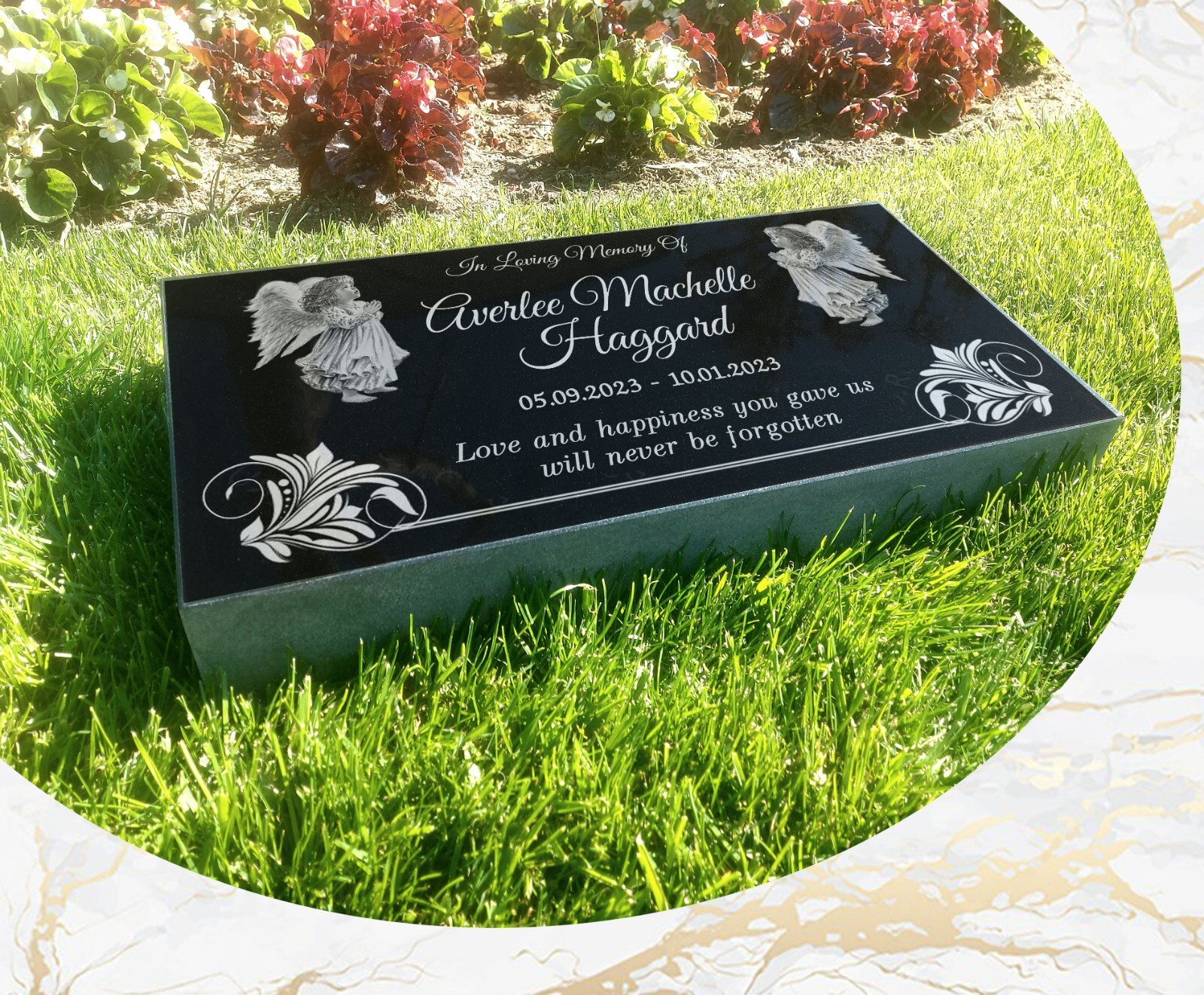 Personalized Memories: 24x12x4 Inch Deep-Engraved Granite Headstone