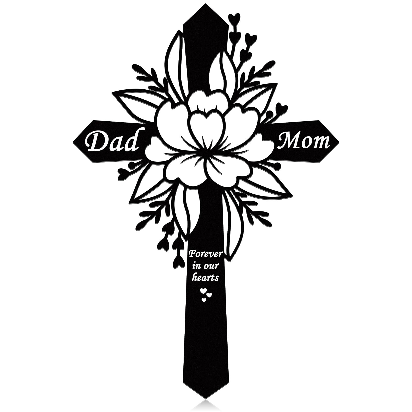 Wesiti Dad and Mom Memorial Plaque Stake – Cemetery Flower Decorations – Meta…