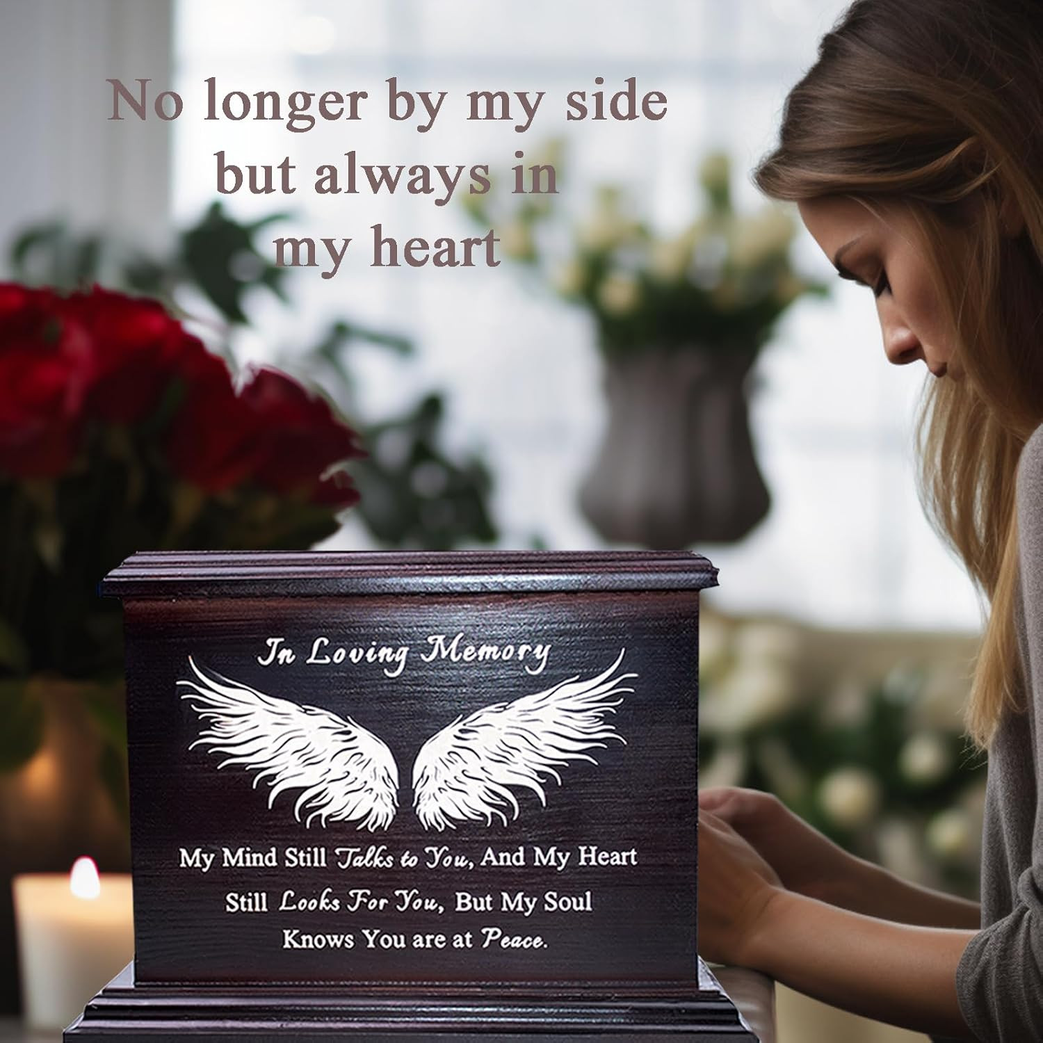 Wooden Urns for Ashes – Decorative Urns for Men Women – Adult Ashes Funeral Urns
