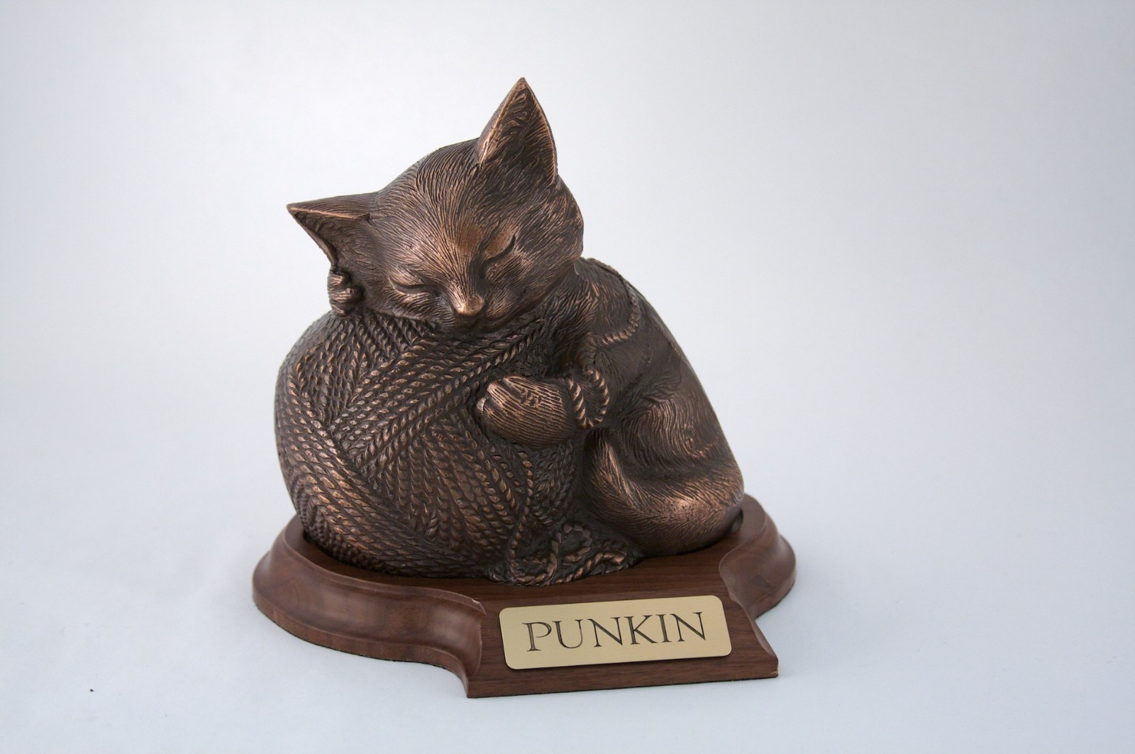 Small 30 Cubic Inches Copper Precious Kitty Urn for Ashes with Engravable Base
