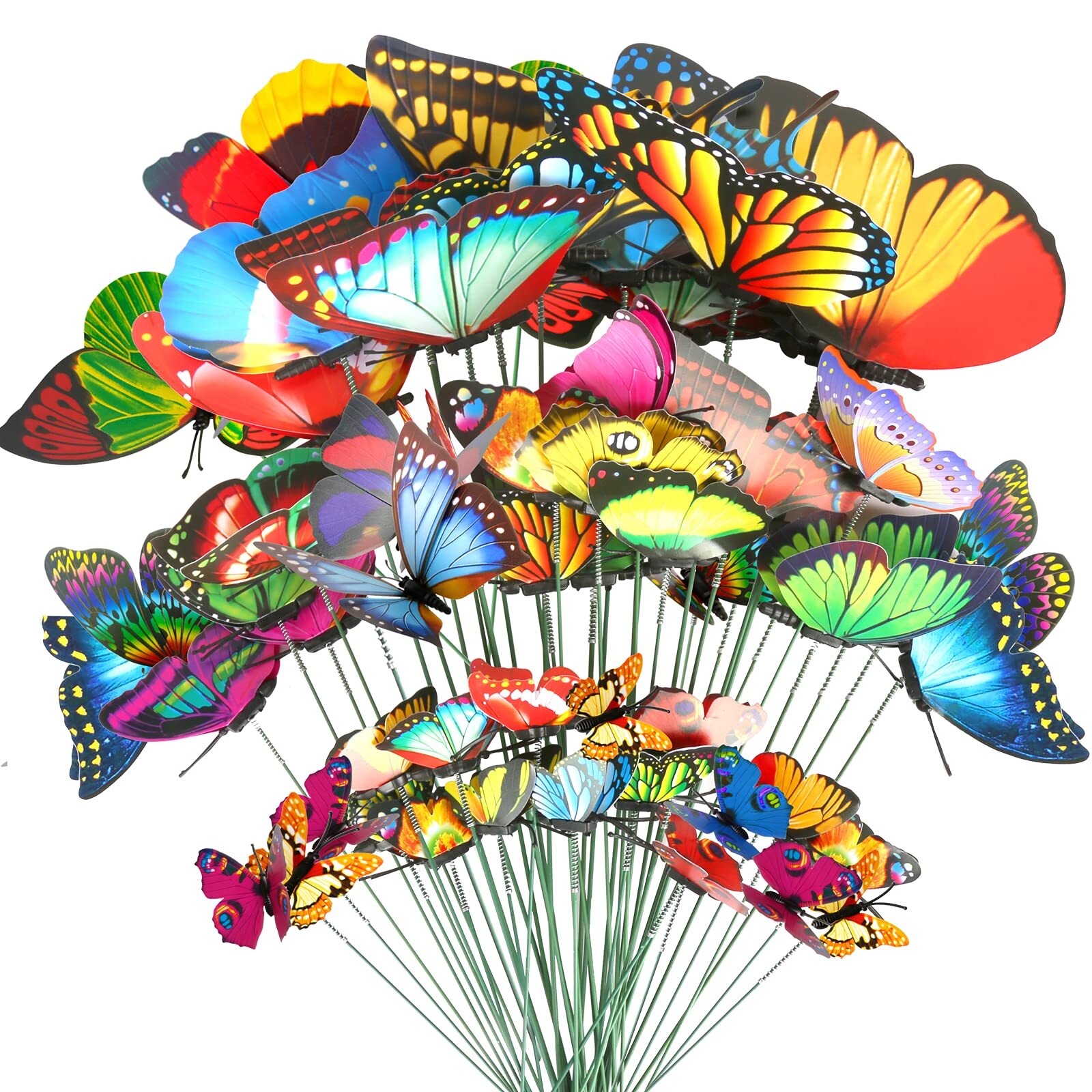 40 Pack Butterfly Stakes Colorful Garden Ornaments for Indoor Outdoor Yard Patio