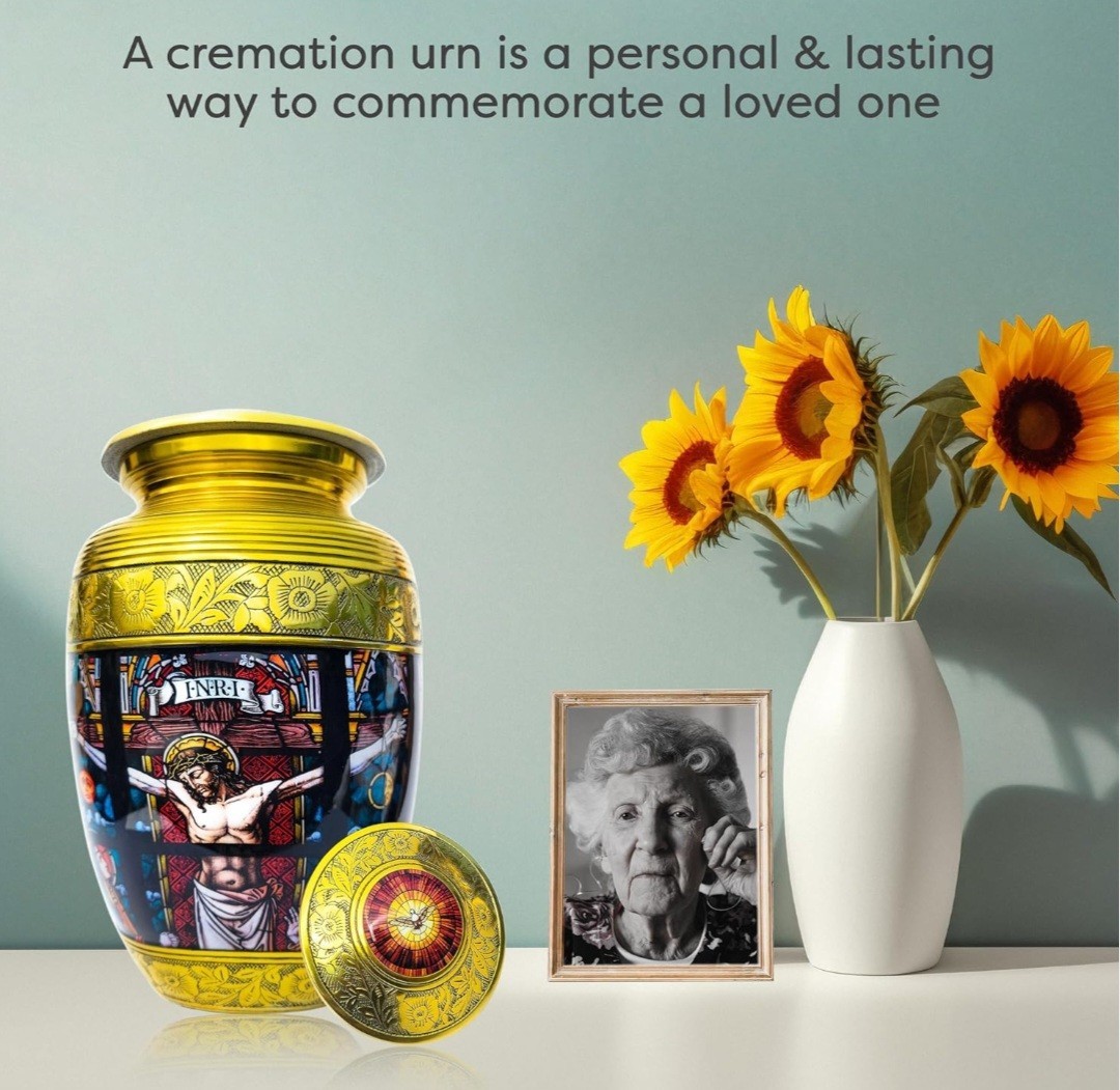 Urn for Human Ashes Adult Memorial Funeral Cremation Large Burial-Church Window