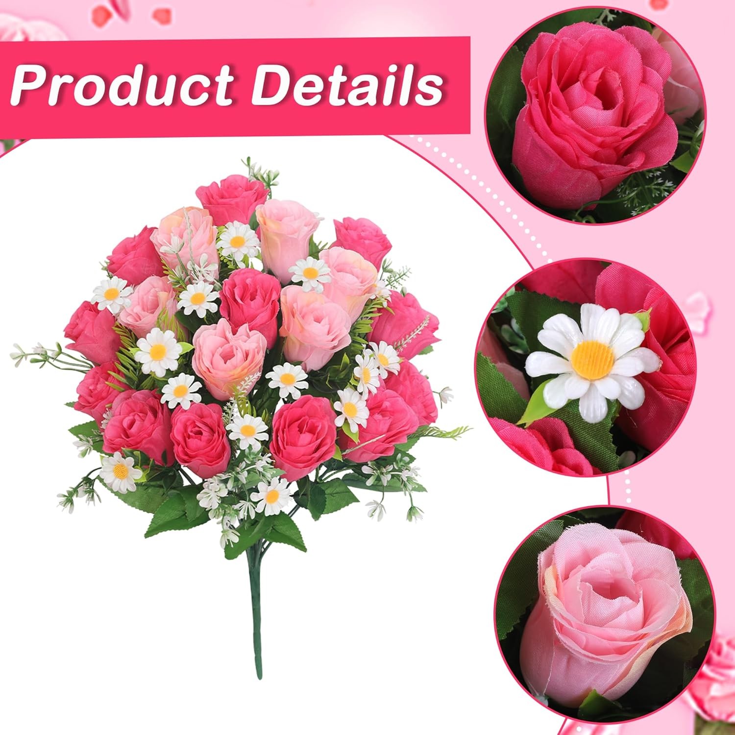 Wocst Artificial Cemetery Flowers for Grave Memorial Day Flowers for Cemetery…