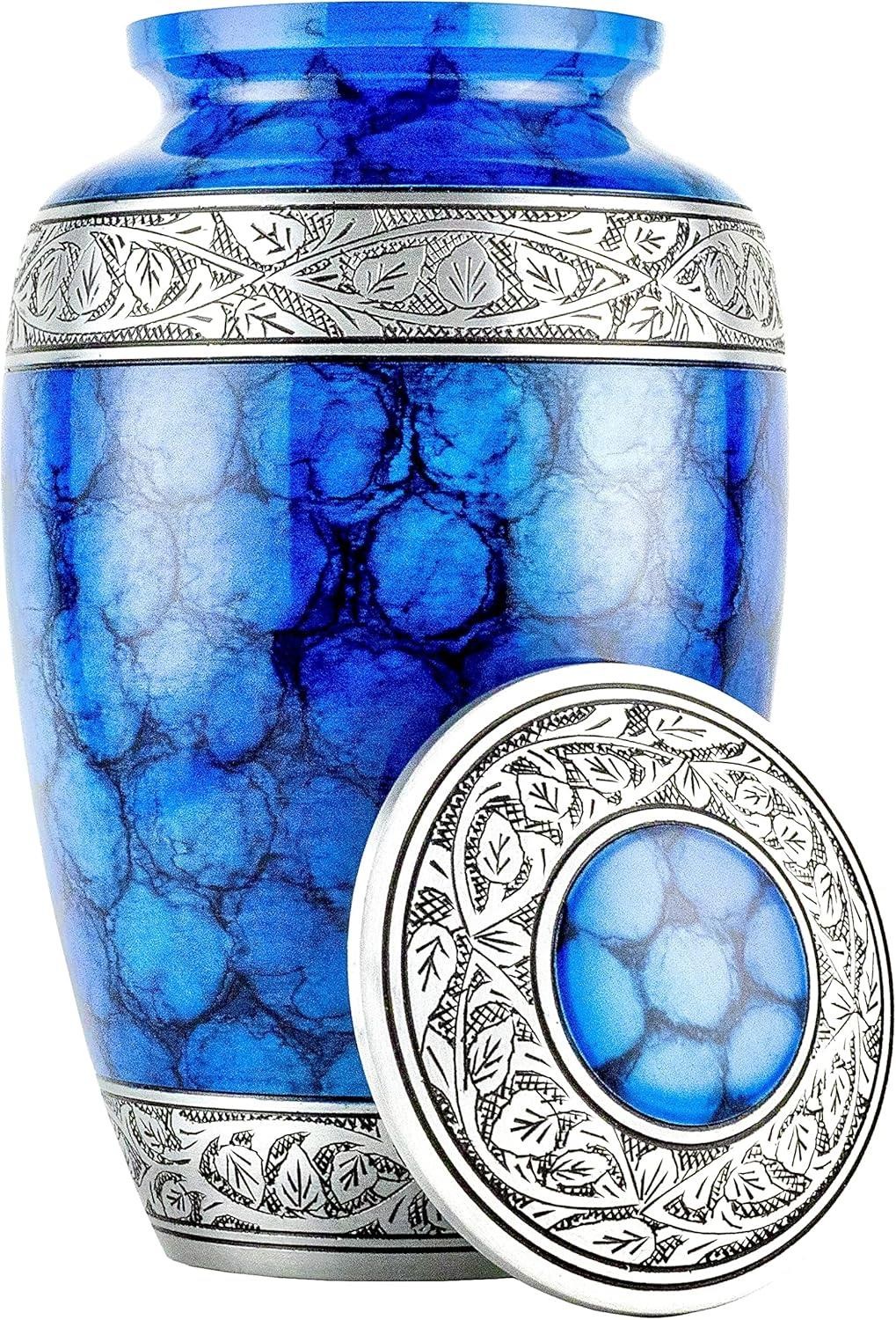 Cremation Urns Set- Large Adult Urn + 4 Small Urns with Satin Lined Keepsake Box