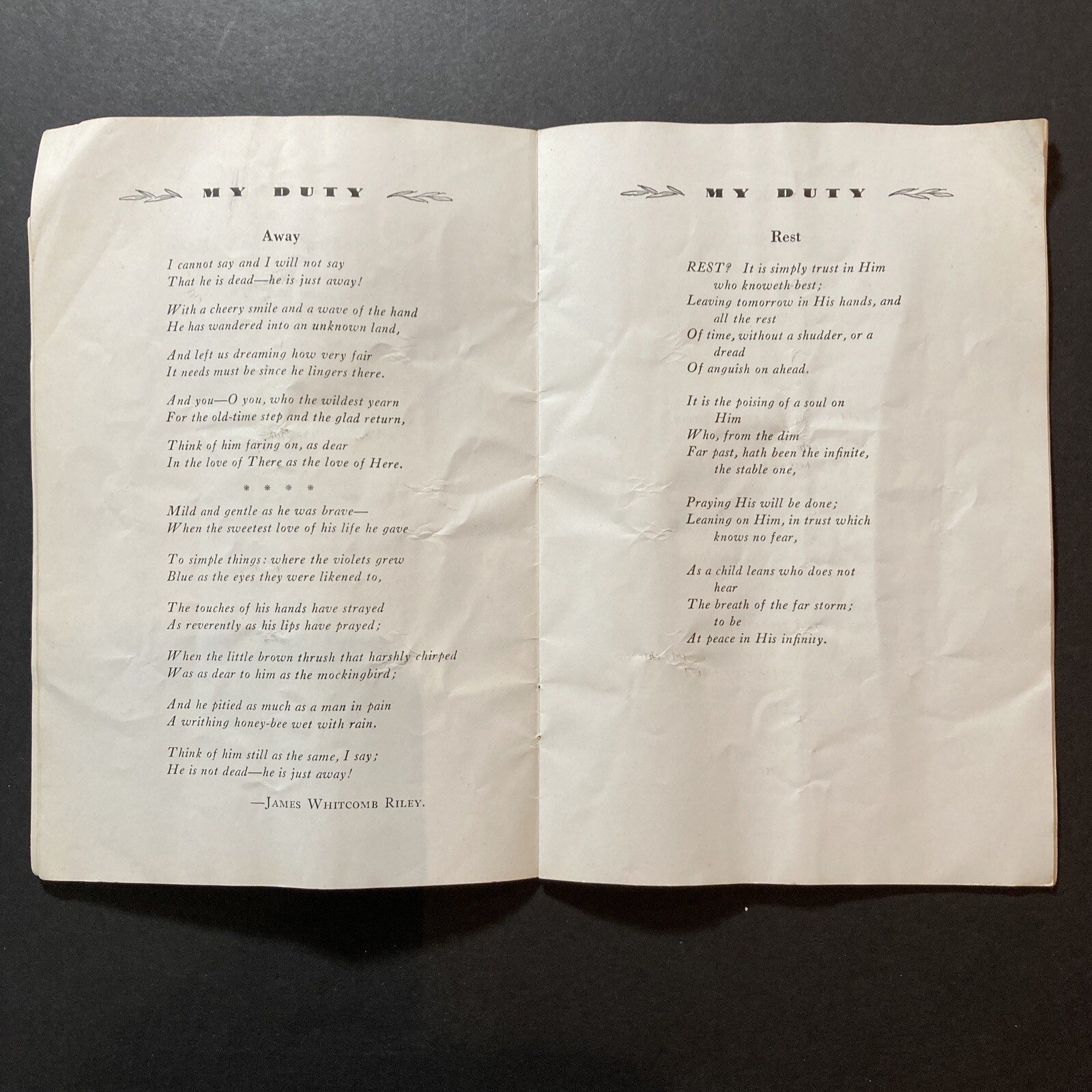 30s Clark Grave Vaults My Duty Funeral Booklet Caskets Guidance Suggestion Rough