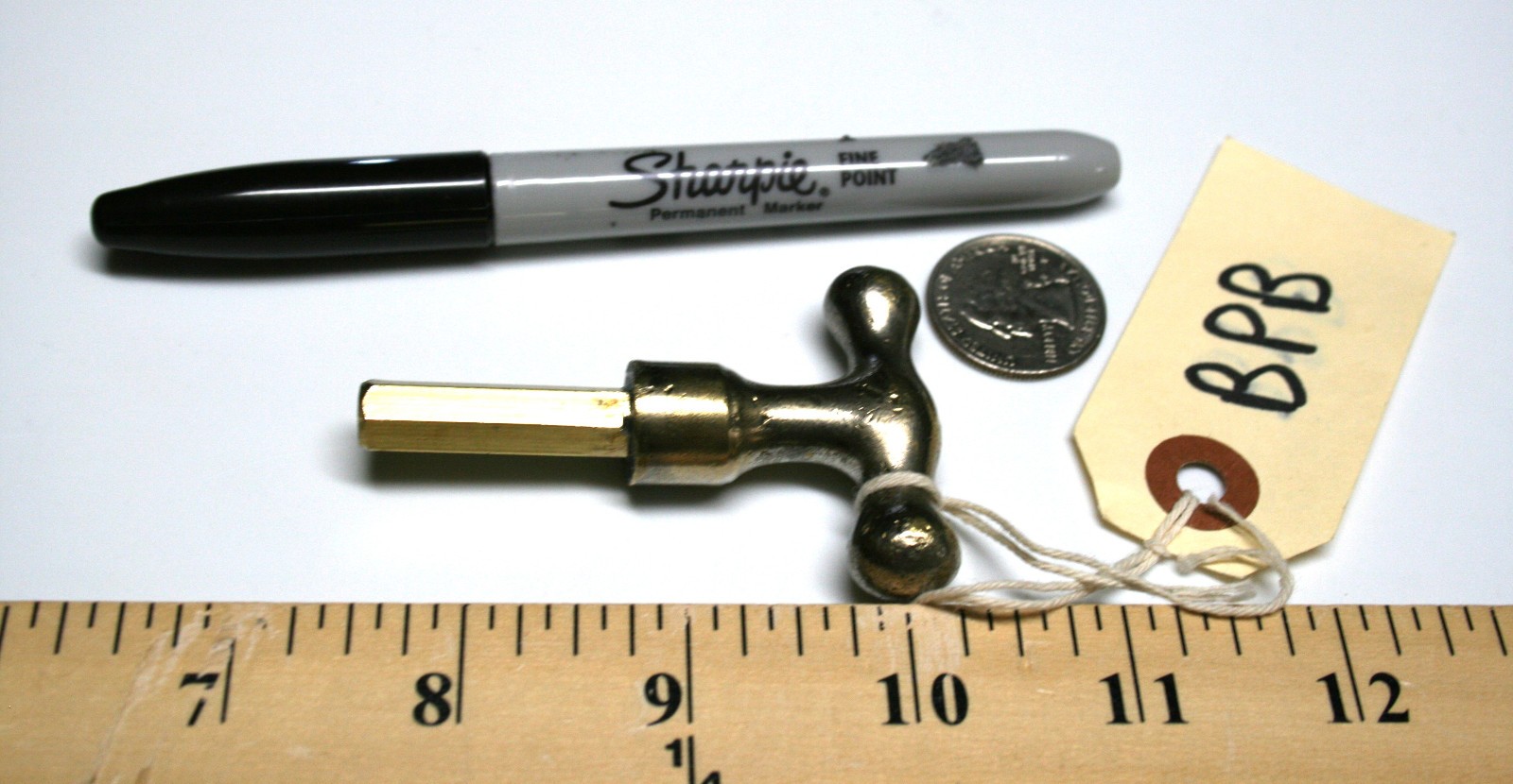 Small Brass Pocket Casket Key / Coffin Key