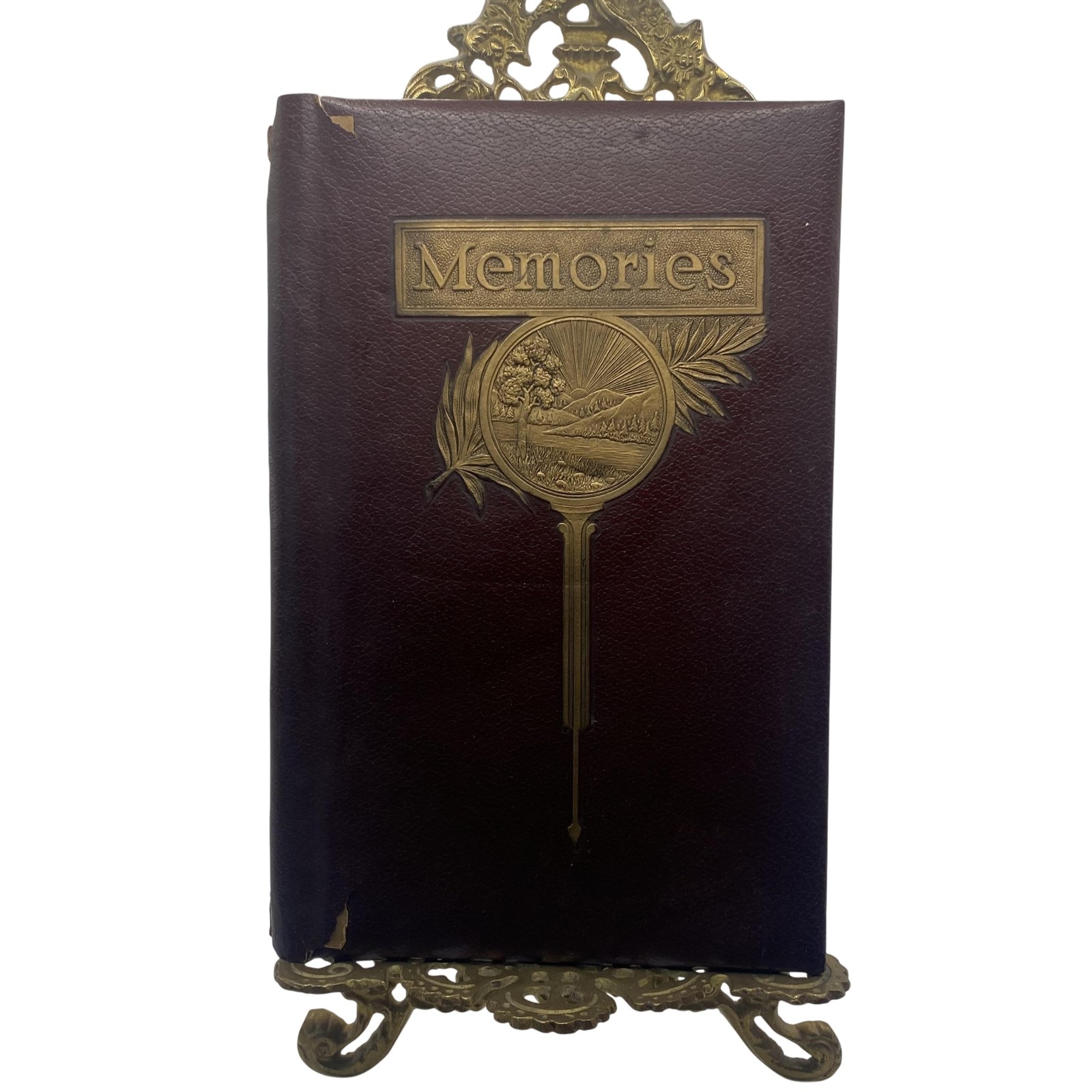 Vintage 1953 Memories Hope Eternal Funeral Record Guest Book 6×10 Brown USA