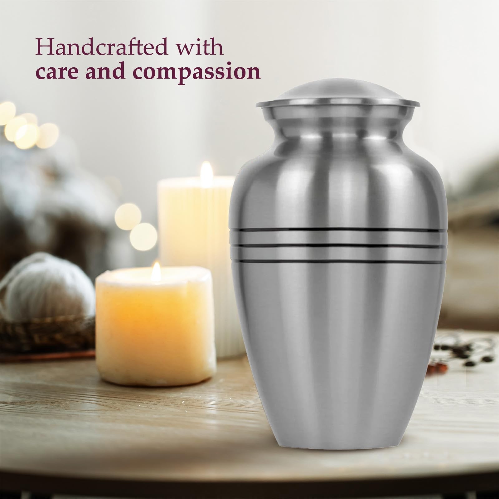 Trupoint Memorials Cremation Urns for Human Ashes, Pewter Decorative Burial …